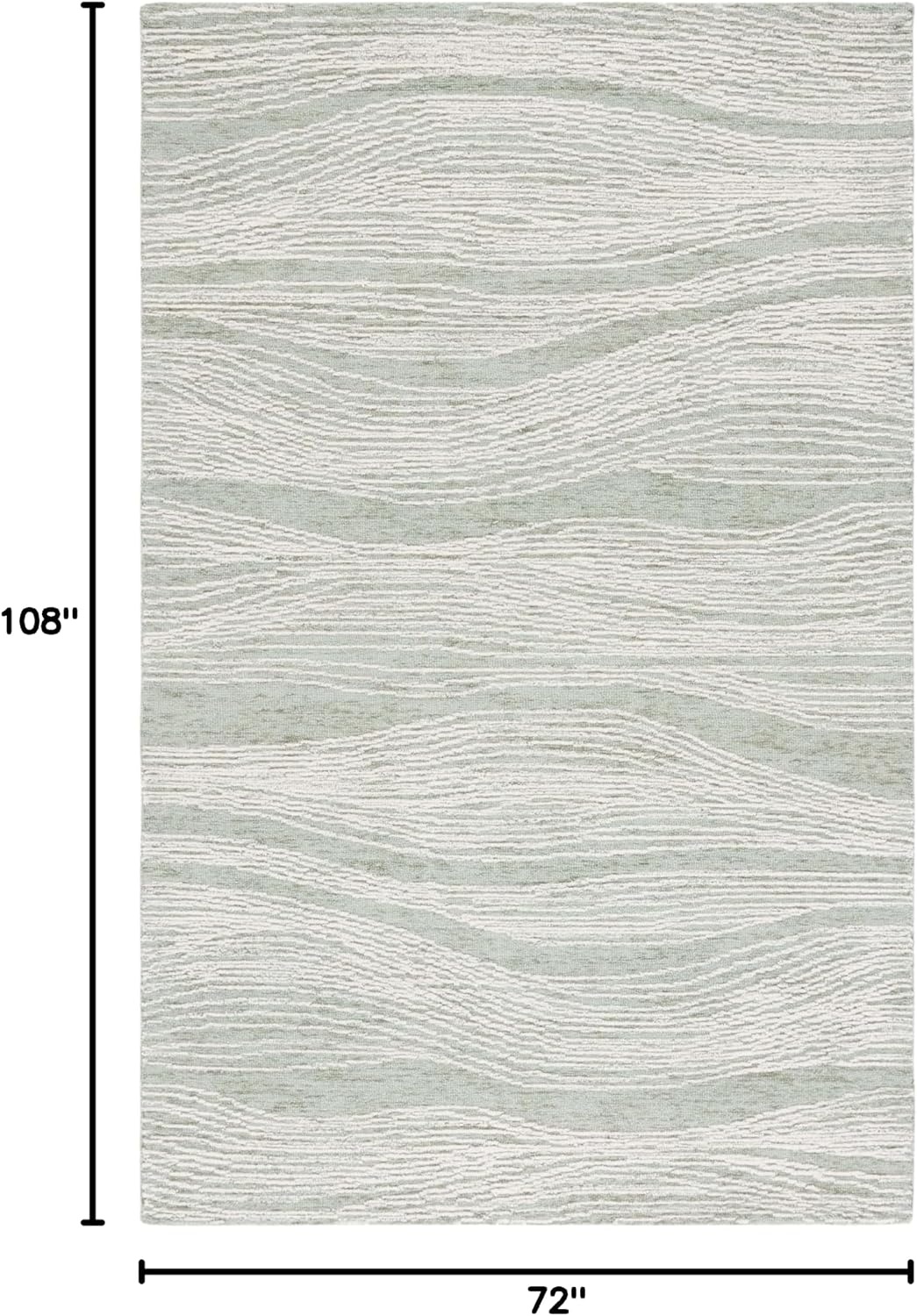 image:imageSAFAVIEH Metro Collection 8 x 10 NaturalIvory MET995A Handmade Premium Wool Living Room Dining Bedroom Area RugSageIvory