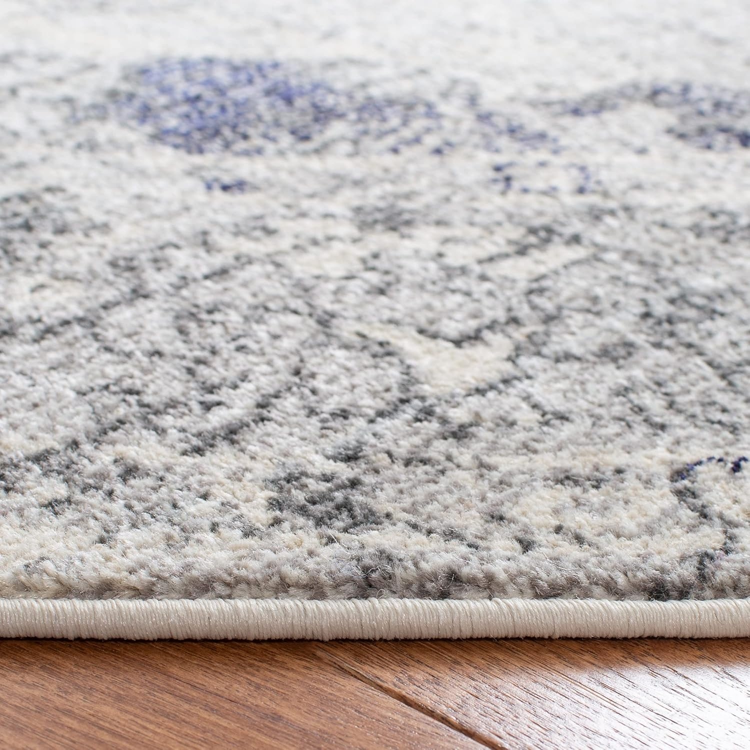 image:imageSAFAVIEH Monaco Collection Area Rug 8 Round Forest Green amp Light Blue NonShedding amp Easy to Clean Distressed Medallion Design Ideal for Living Room Bedroom Dining Space MNC243FIvoryGrey