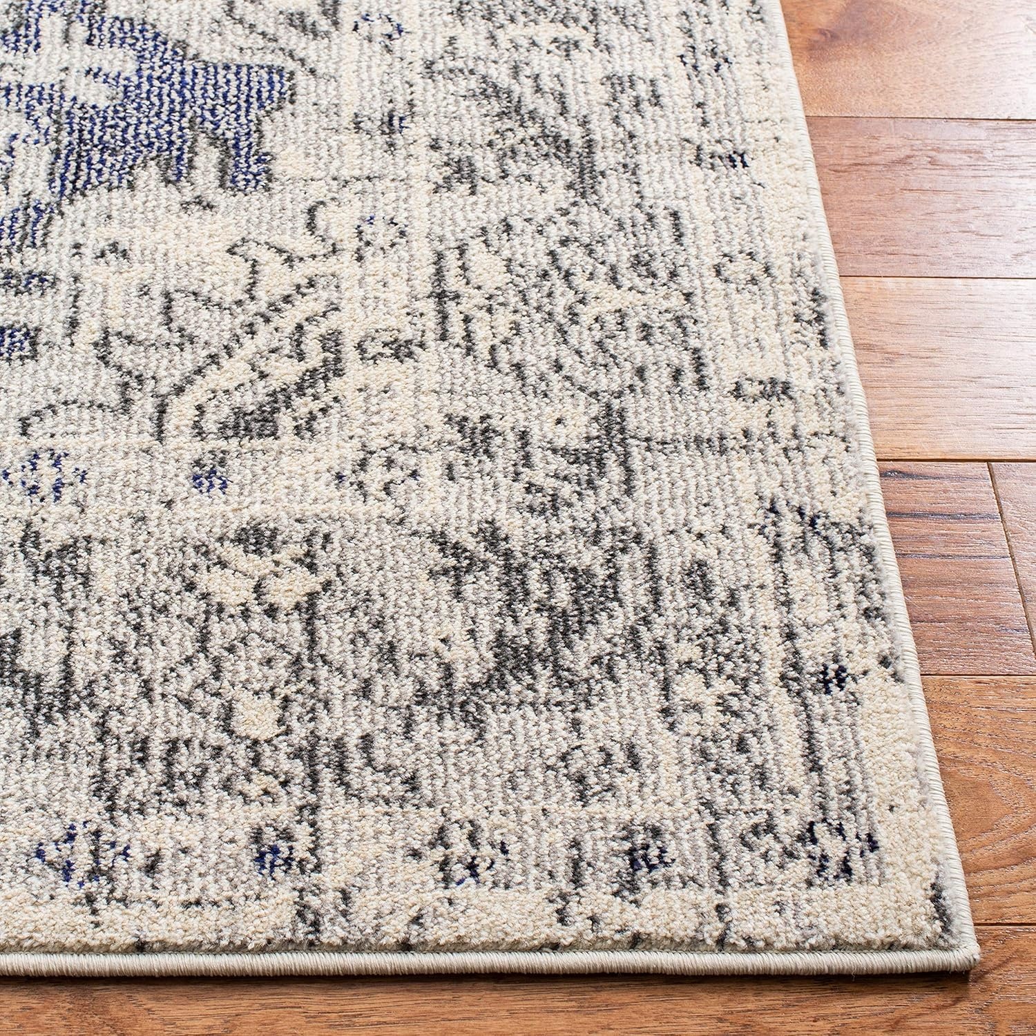 image:imageSAFAVIEH Monaco Collection Area Rug 8 Round Forest Green amp Light Blue NonShedding amp Easy to Clean Distressed Medallion Design Ideal for Living Room Bedroom Dining Space MNC243FIvoryGrey