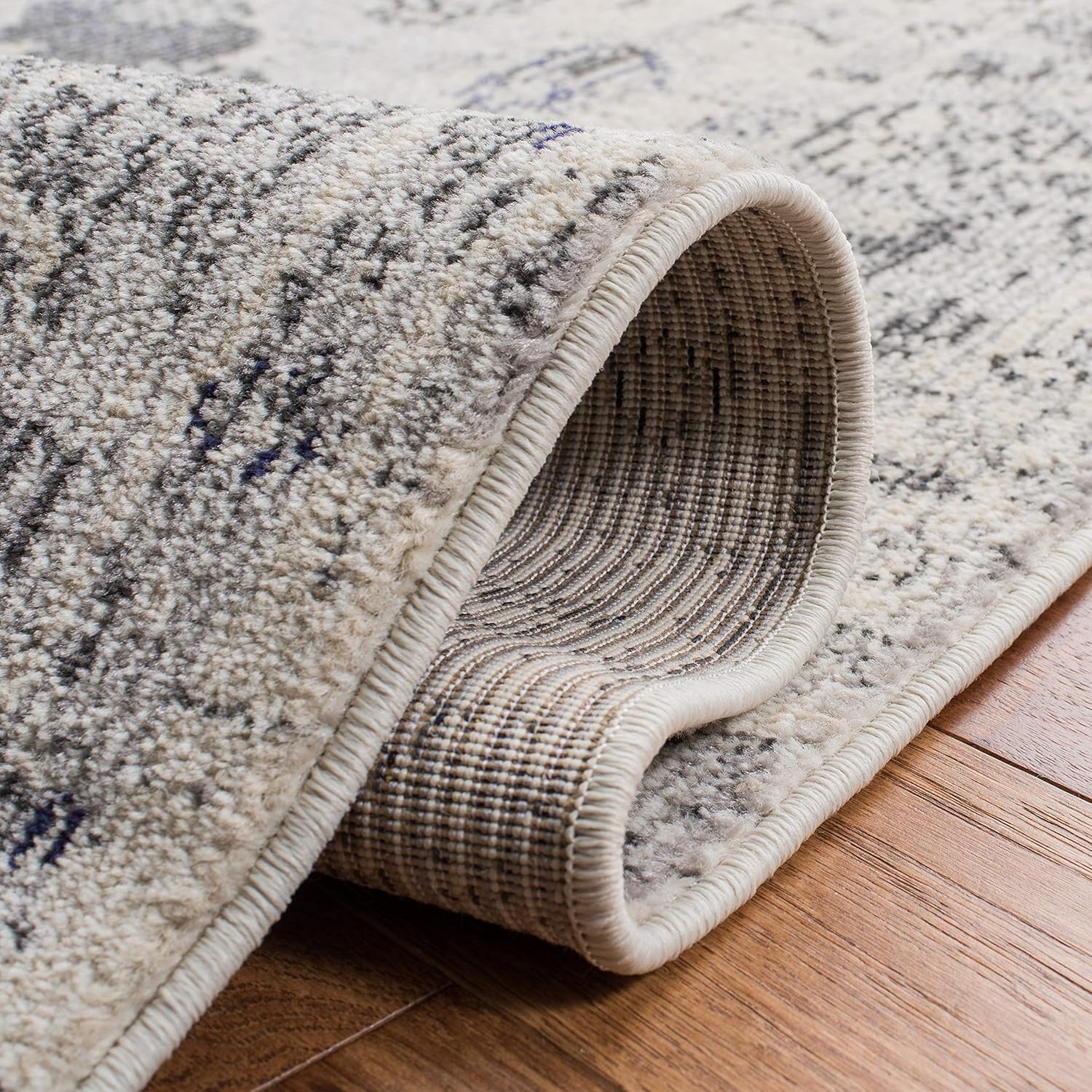 image:imageSAFAVIEH Monaco Collection Area Rug 8 Round Forest Green amp Light Blue NonShedding amp Easy to Clean Distressed Medallion Design Ideal for Living Room Bedroom Dining Space MNC243FIvoryGrey