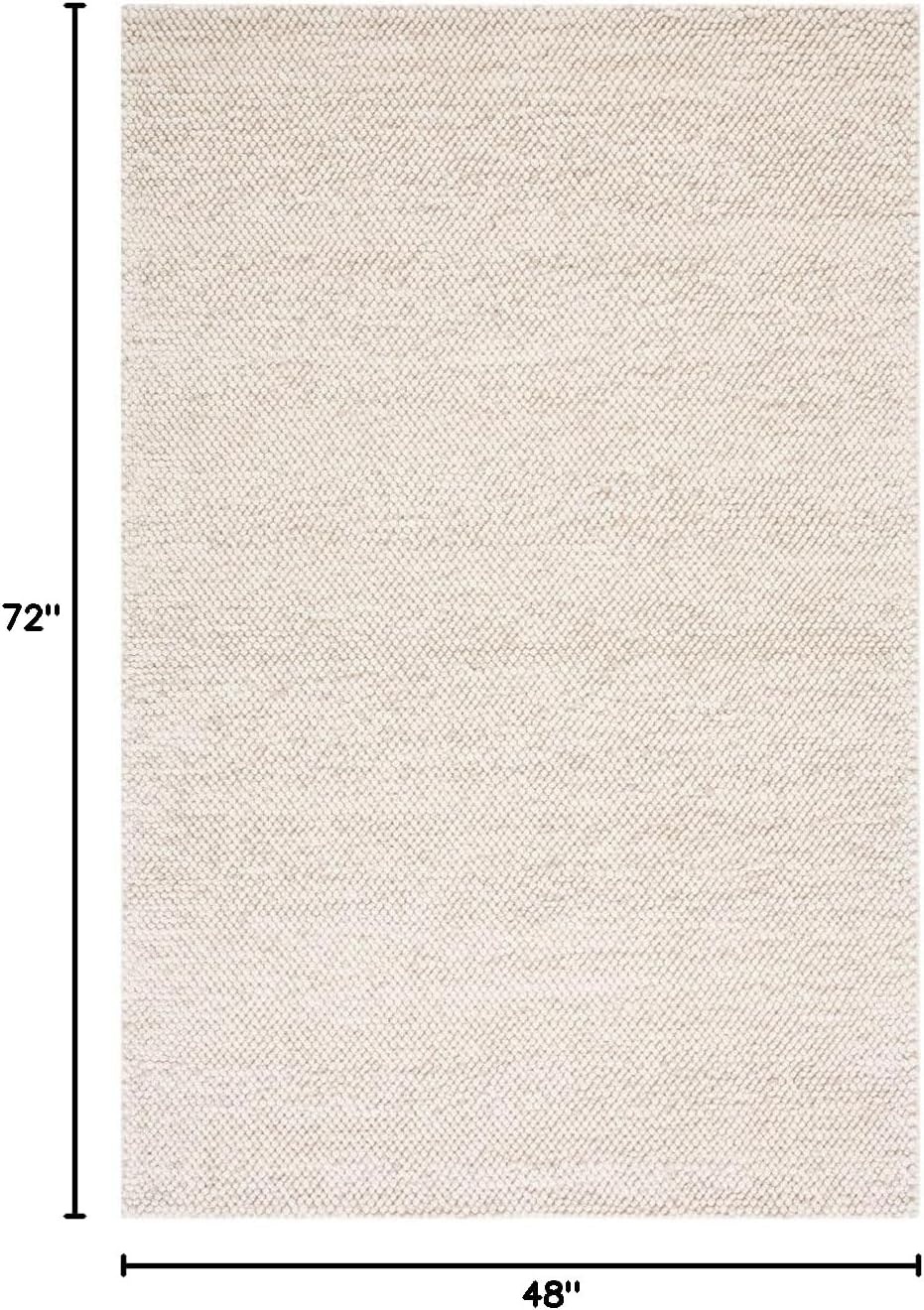 image:imageSAFAVIEH Natura Collection Area Rug 8 Square Beige amp Ivory Handmade Wool Blend Textured Design Ideal for Living Room Bedroom Dining Space NAT425BBeigeIvory