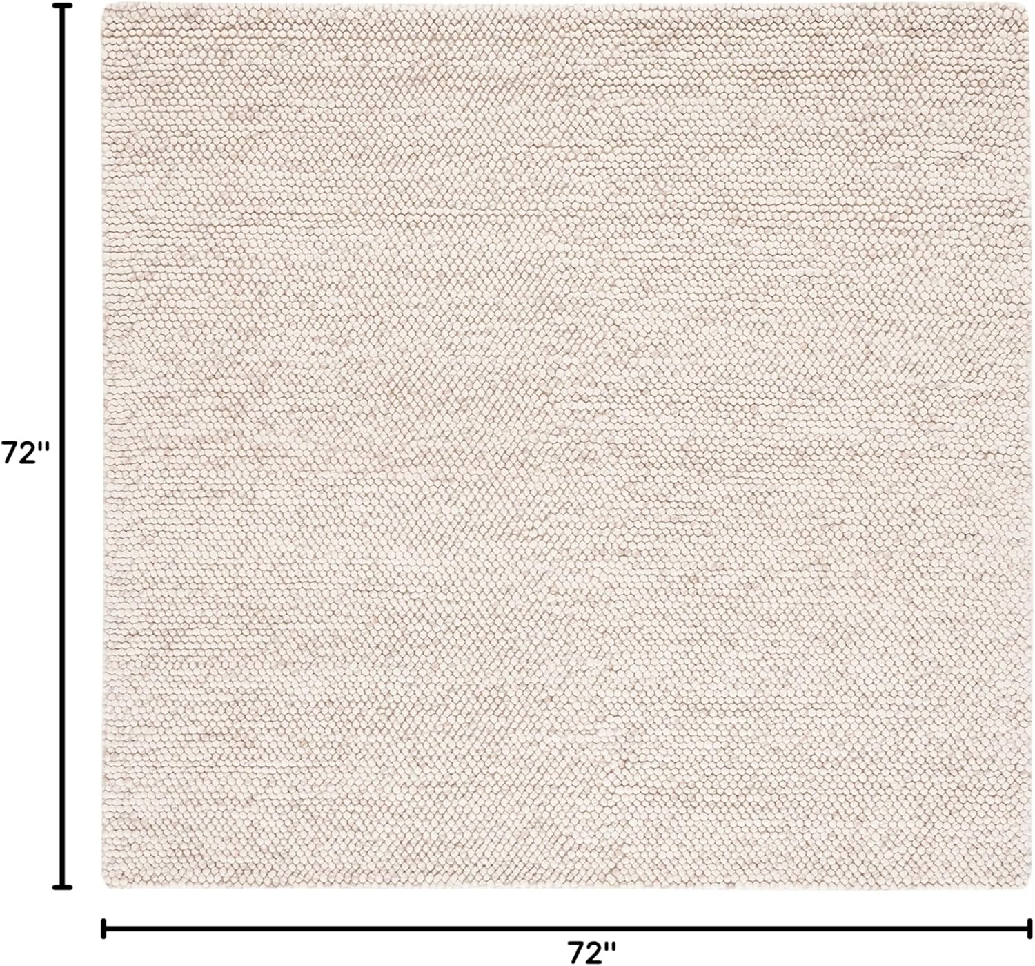 image:imageSAFAVIEH Natura Collection Area Rug 8 Square Beige amp Ivory Handmade Wool Blend Textured Design Ideal for Living Room Bedroom Dining Space NAT425BBeigeIvory