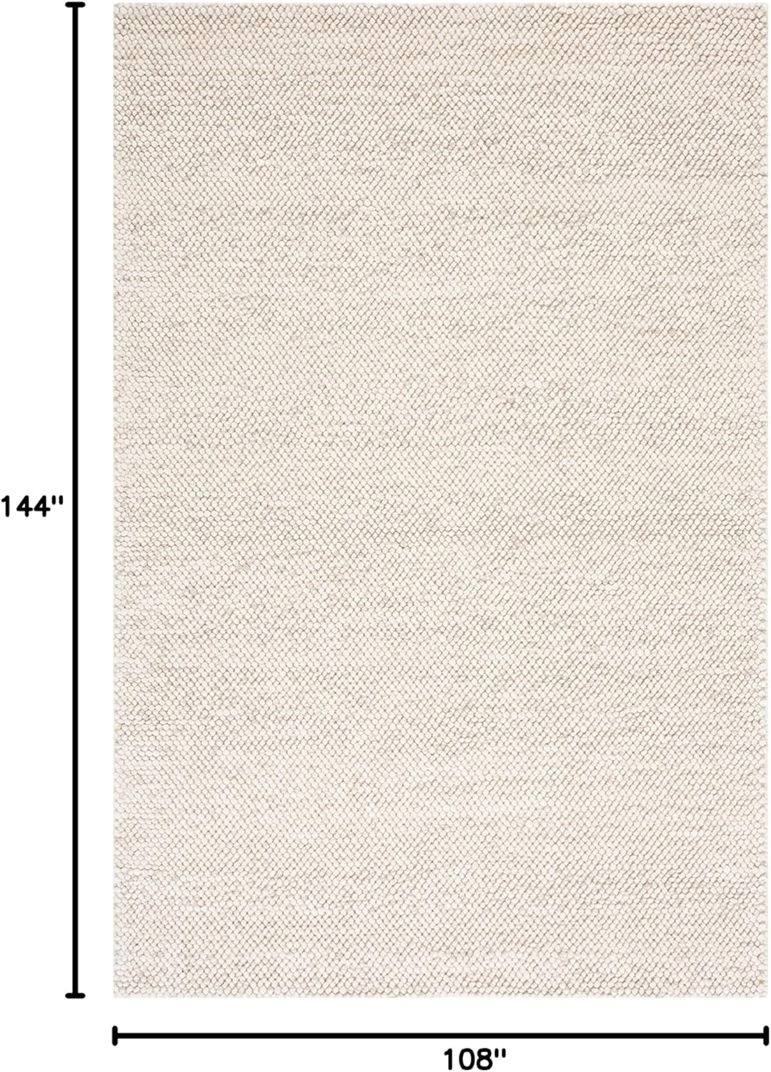image:imageSAFAVIEH Natura Collection Area Rug 8 Square Beige amp Ivory Handmade Wool Blend Textured Design Ideal for Living Room Bedroom Dining Space NAT425BBeigeIvory