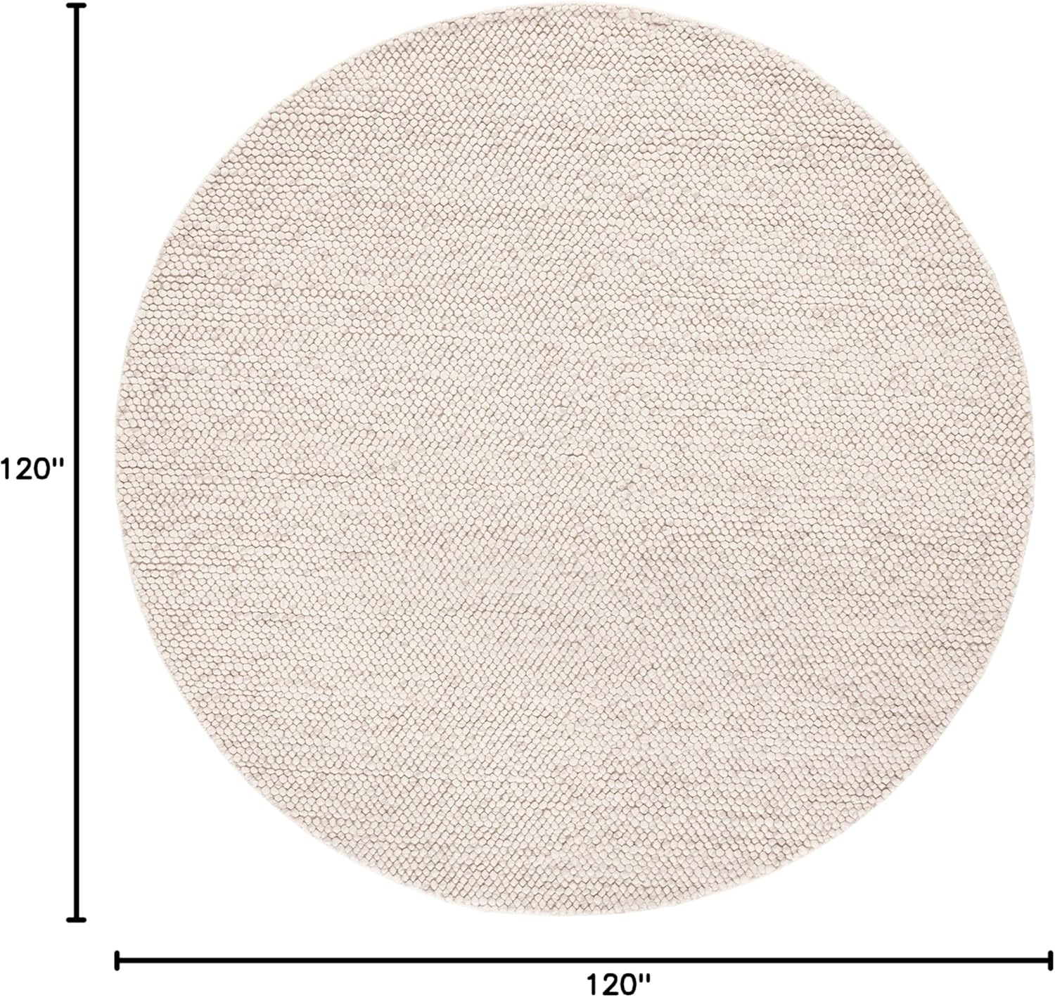 image:imageSAFAVIEH Natura Collection Area Rug 8 Square Beige amp Ivory Handmade Wool Blend Textured Design Ideal for Living Room Bedroom Dining Space NAT425BBeigeIvory