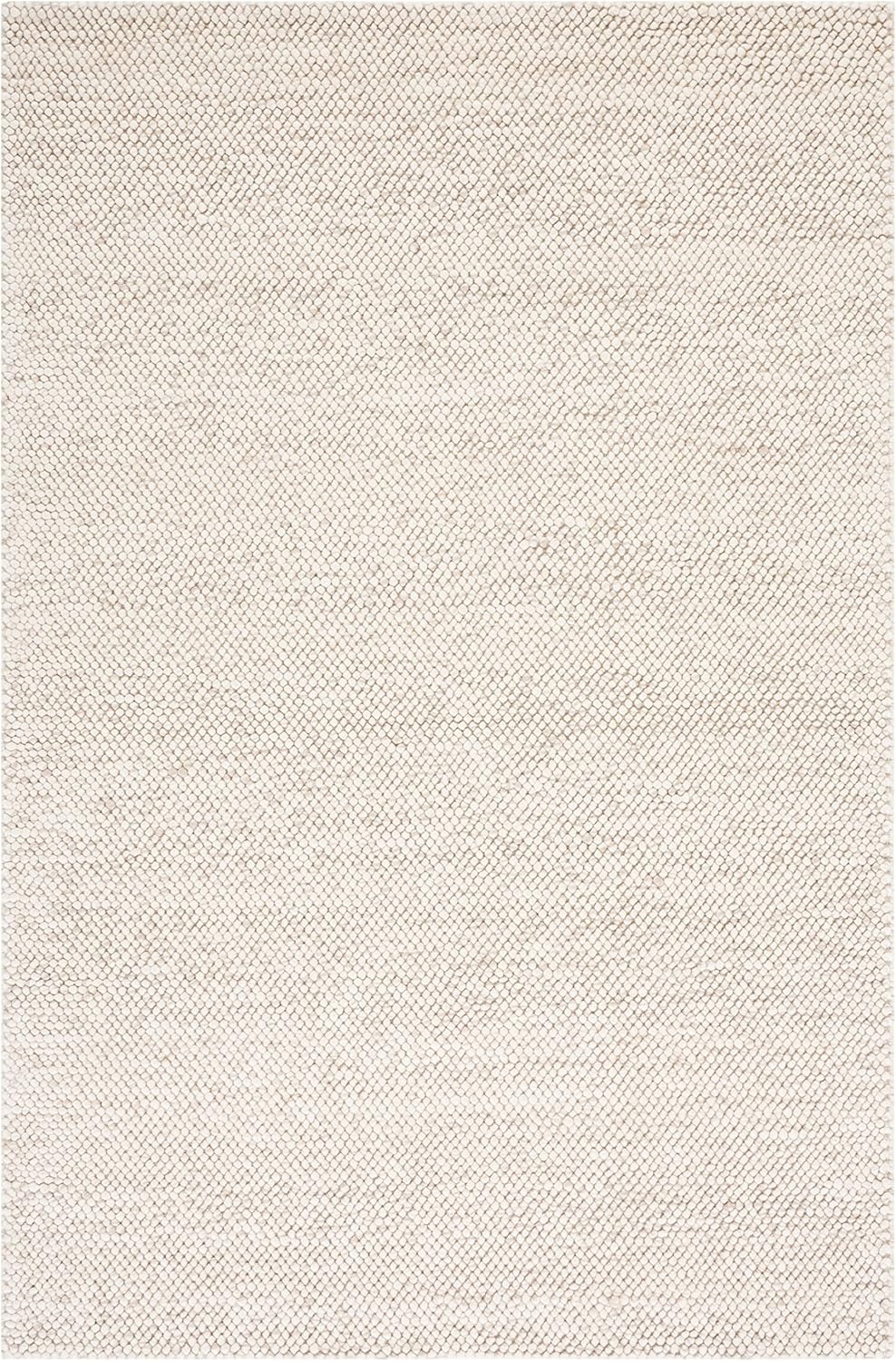 image:imageSAFAVIEH Natura Collection Area Rug 8 Square Beige amp Ivory Handmade Wool Blend Textured Design Ideal for Living Room Bedroom Dining Space NAT425BBeigeIvory