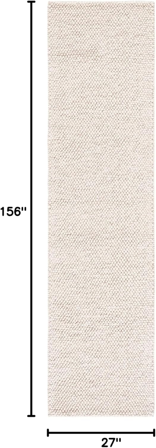 image:imageSAFAVIEH Natura Collection Area Rug 8 Square Beige amp Ivory Handmade Wool Blend Textured Design Ideal for Living Room Bedroom Dining Space NAT425BBeigeIvory