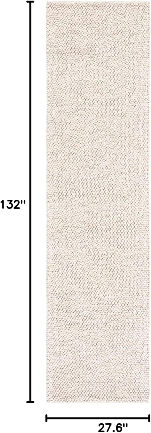 image:imageSAFAVIEH Natura Collection Area Rug 8 Square Beige amp Ivory Handmade Wool Blend Textured Design Ideal for Living Room Bedroom Dining Space NAT425BBeigeIvory