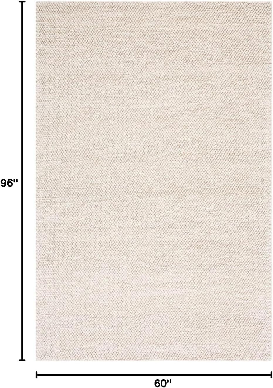 image:imageSAFAVIEH Natura Collection Area Rug 8 Square Beige amp Ivory Handmade Wool Blend Textured Design Ideal for Living Room Bedroom Dining Space NAT425BBeigeIvory