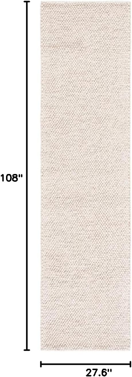image:imageSAFAVIEH Natura Collection Area Rug 8 Square Beige amp Ivory Handmade Wool Blend Textured Design Ideal for Living Room Bedroom Dining Space NAT425BBeigeIvory