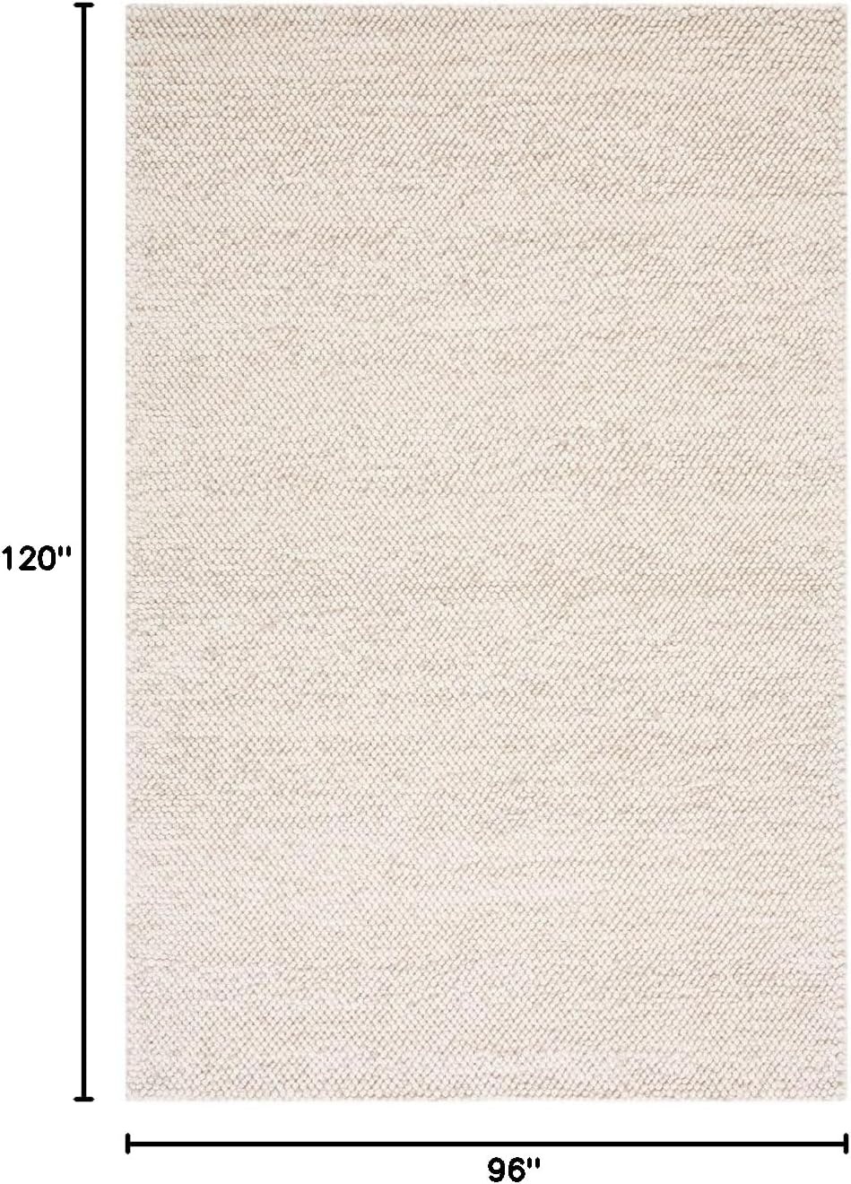 image:imageSAFAVIEH Natura Collection Area Rug 8 Square Beige amp Ivory Handmade Wool Blend Textured Design Ideal for Living Room Bedroom Dining Space NAT425BBeigeIvory