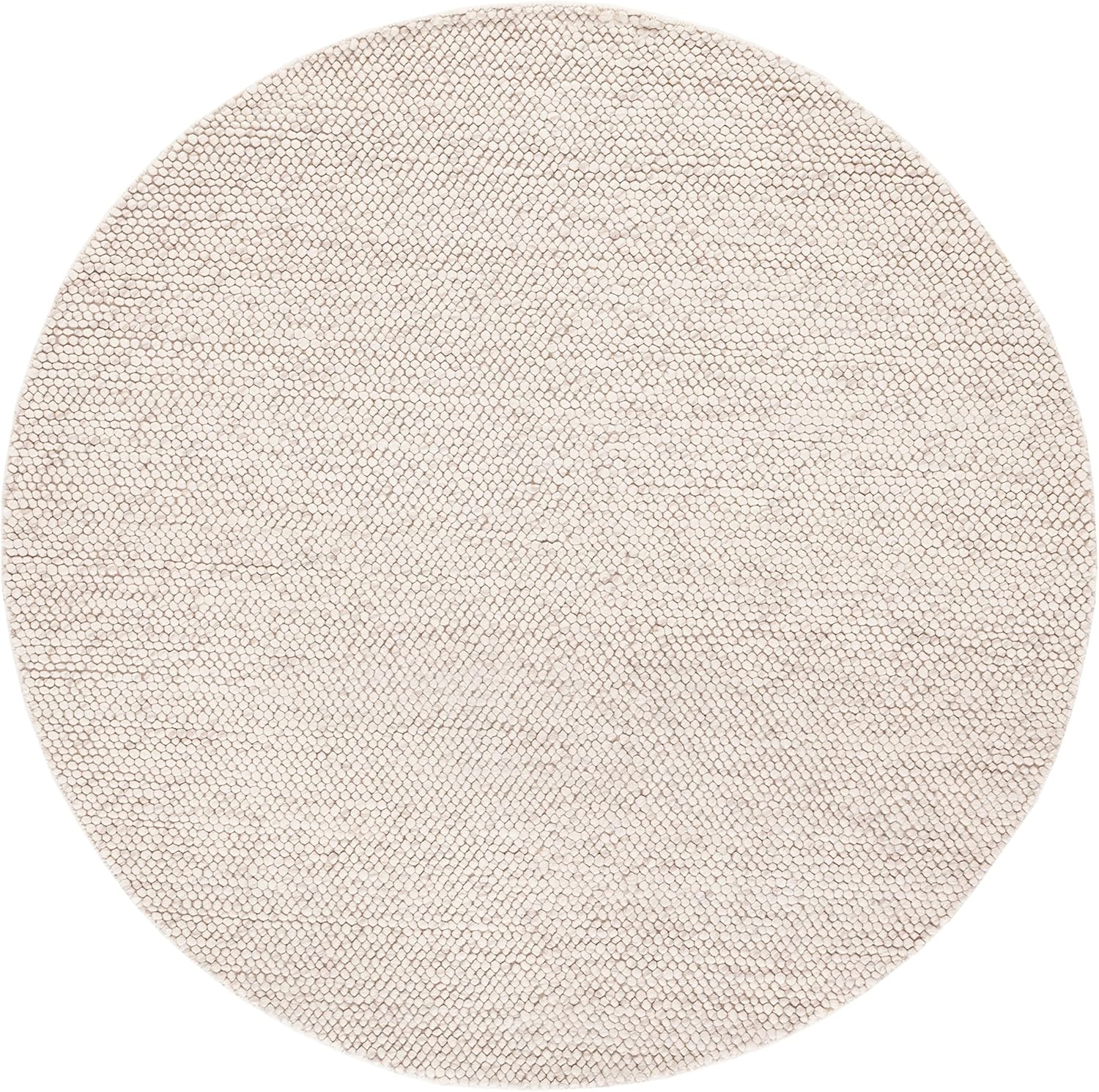 image:imageSAFAVIEH Natura Collection Area Rug 8 Square Beige amp Ivory Handmade Wool Blend Textured Design Ideal for Living Room Bedroom Dining Space NAT425BBeigeIvory