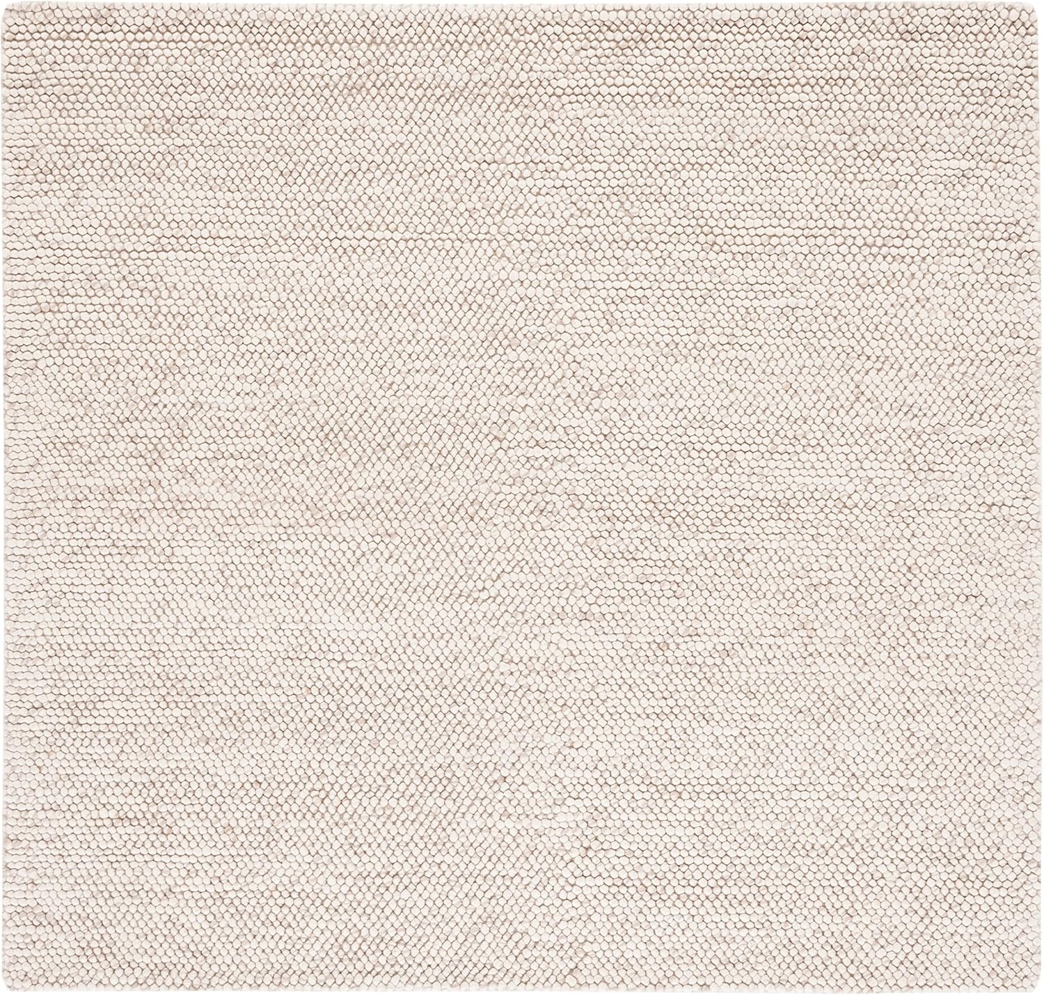 image:imageSAFAVIEH Natura Collection Area Rug 8 Square Beige amp Ivory Handmade Wool Blend Textured Design Ideal for Living Room Bedroom Dining Space NAT425BBeigeIvory