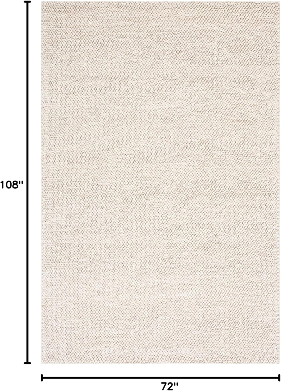 image:imageSAFAVIEH Natura Collection Area Rug 8 Square Beige amp Ivory Handmade Wool Blend Textured Design Ideal for Living Room Bedroom Dining Space NAT425BBeigeIvory