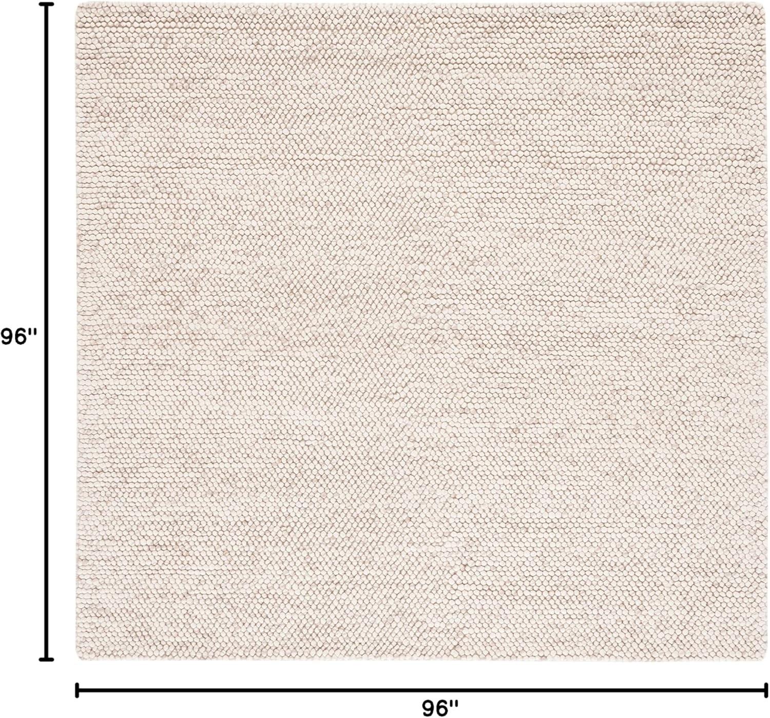 image:imageSAFAVIEH Natura Collection Area Rug 8 Square Beige amp Ivory Handmade Wool Blend Textured Design Ideal for Living Room Bedroom Dining Space NAT425BBeigeIvory