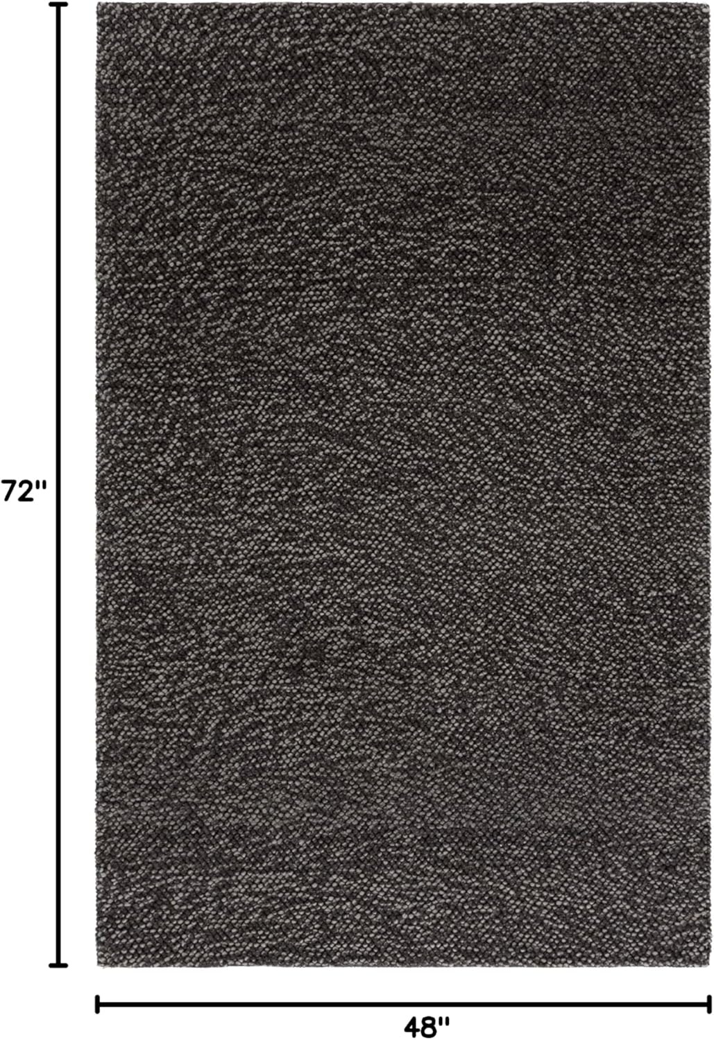 image:imageSAFAVIEH Natura Collection Area Rug 8 Square Beige amp Ivory Handmade Wool Blend Textured Design Ideal for Living Room Bedroom Dining Space NAT425BBlackGrey