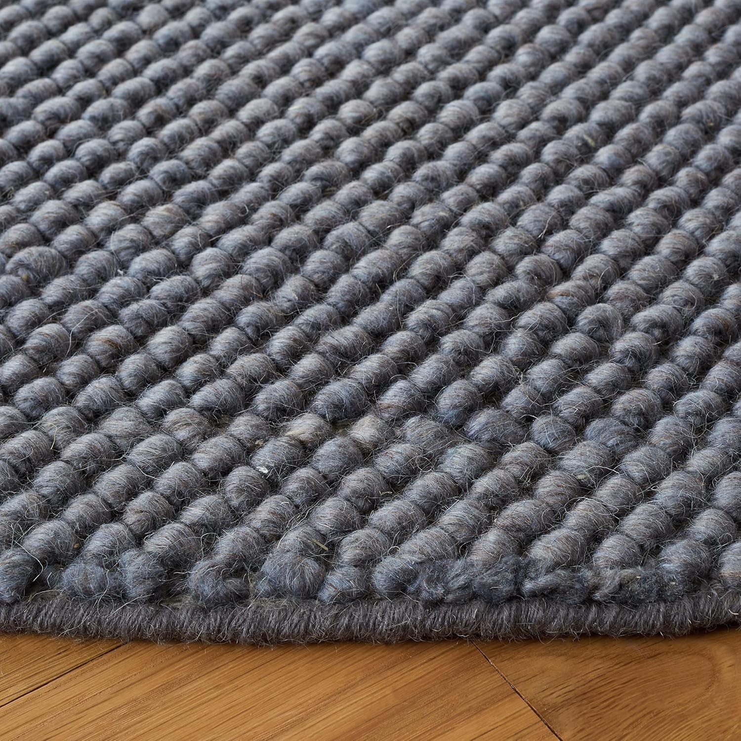 image:imageSAFAVIEH Natura Collection Area Rug 8 Square Beige amp Ivory Handmade Wool Blend Textured Design Ideal for Living Room Bedroom Dining Space NAT425BDark Grey