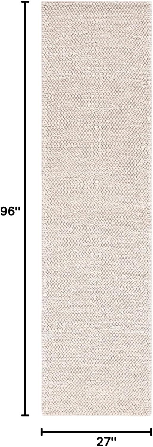image:imageSAFAVIEH Natura Collection Area Rug 8 Square Beige amp Ivory Handmade Wool Blend Textured Design Ideal for Living Room Bedroom Dining Space NAT425BGreyIvory