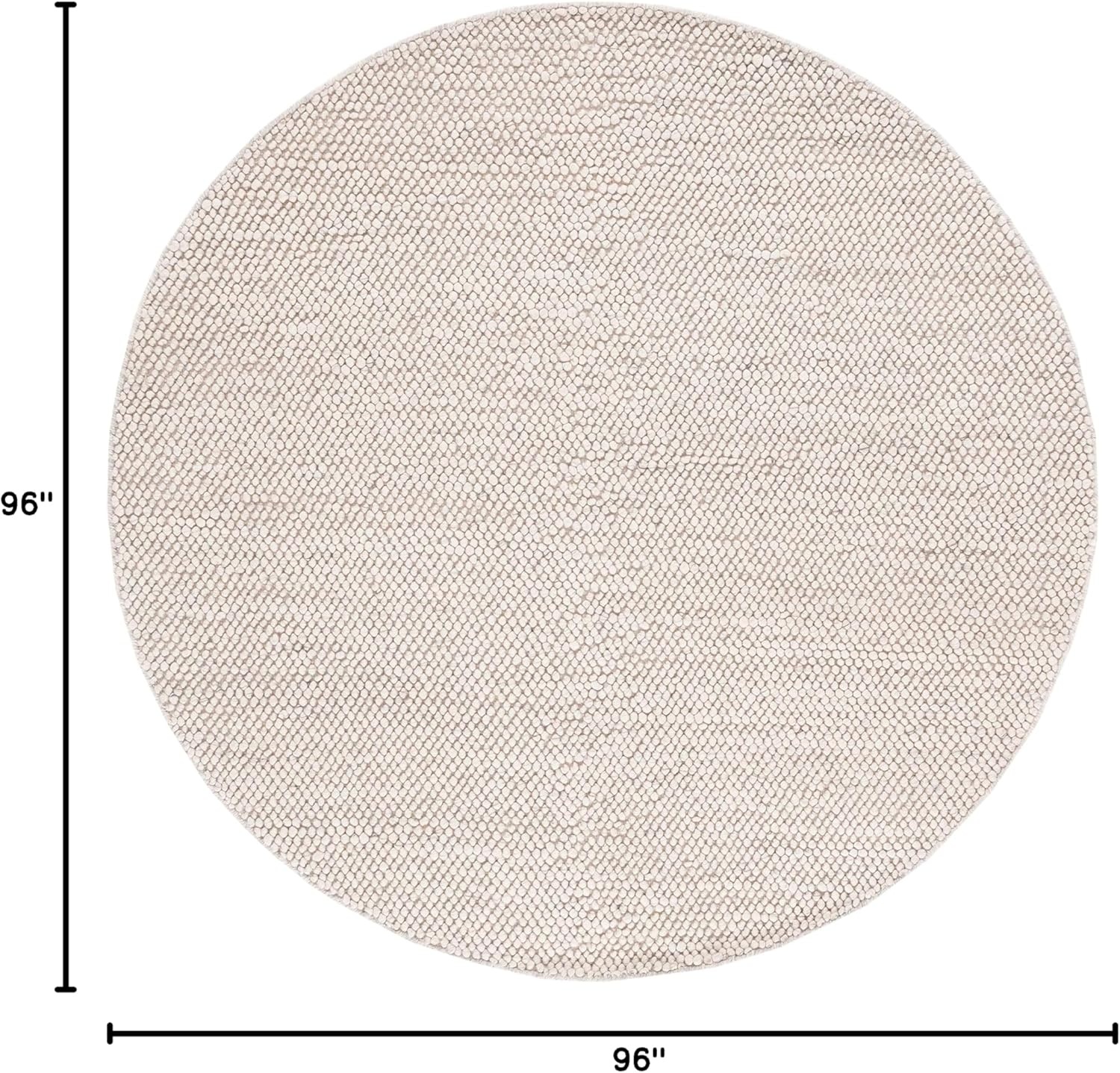 image:imageSAFAVIEH Natura Collection Area Rug 8 Square Beige amp Ivory Handmade Wool Blend Textured Design Ideal for Living Room Bedroom Dining Space NAT425BGreyIvory
