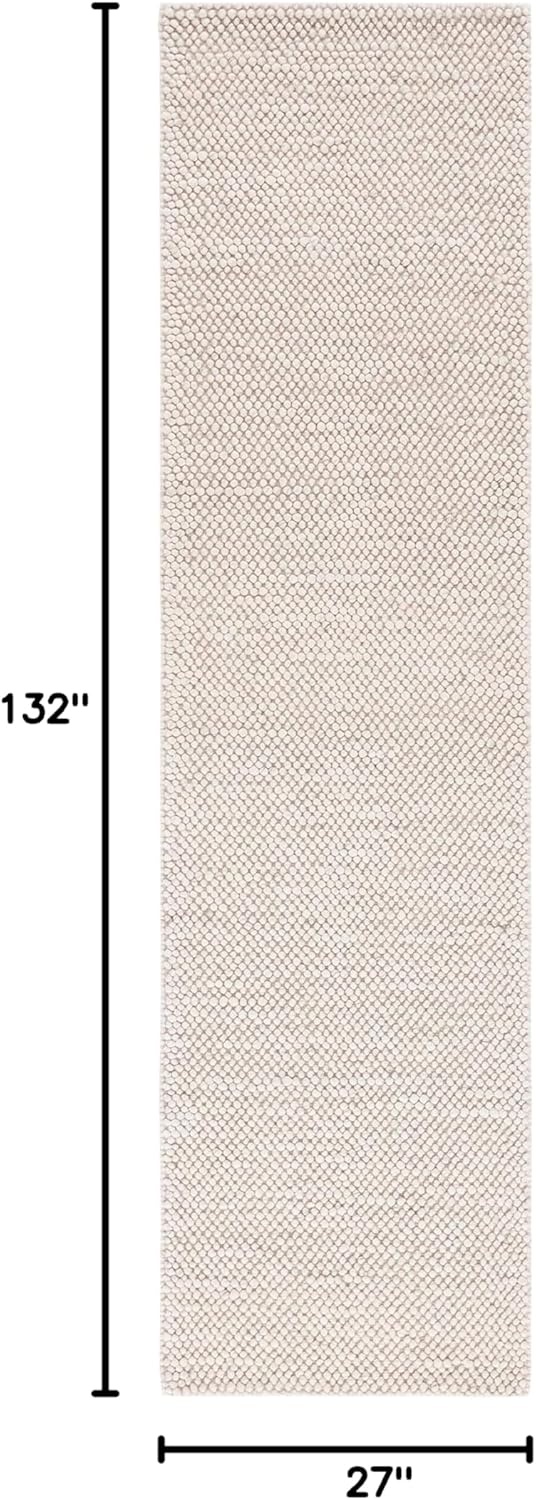 image:imageSAFAVIEH Natura Collection Area Rug 8 Square Beige amp Ivory Handmade Wool Blend Textured Design Ideal for Living Room Bedroom Dining Space NAT425BGreyIvory