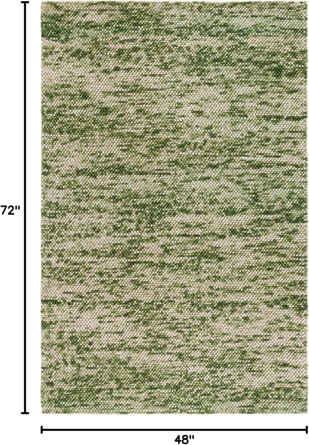 image:imageSAFAVIEH Natura Collection Area Rug 8 Square Beige amp Ivory Handmade Wool Blend Textured Design Ideal for Living Room Bedroom Dining Space NAT425BGreenIvory