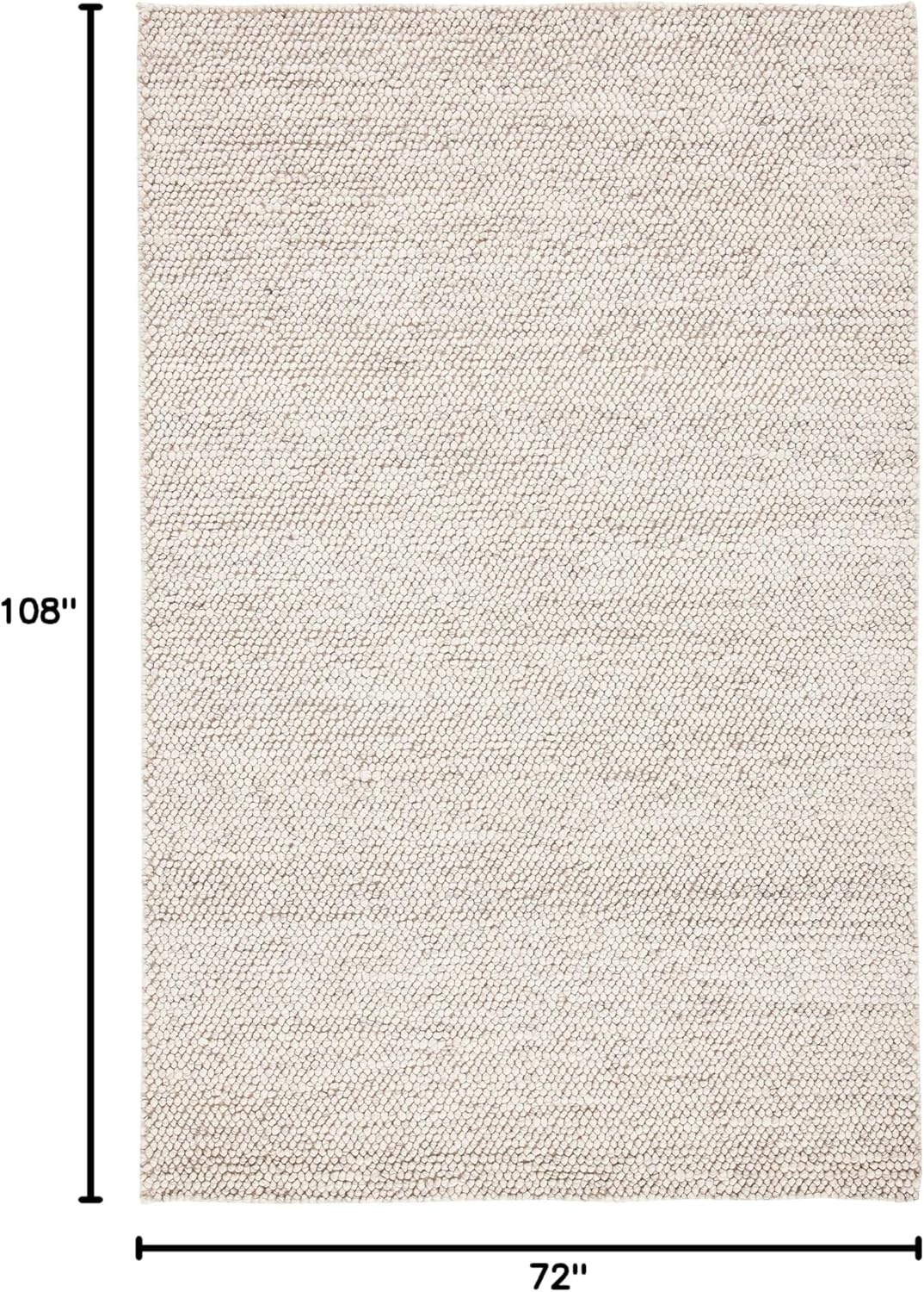 image:imageSAFAVIEH Natura Collection Area Rug 8 Square Beige amp Ivory Handmade Wool Blend Textured Design Ideal for Living Room Bedroom Dining Space NAT425BGreyIvory