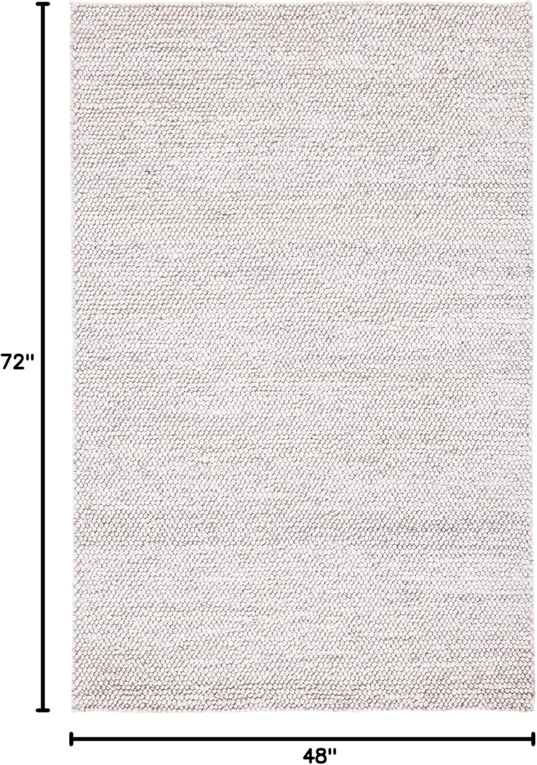 image:imageSAFAVIEH Natura Collection Area Rug 8 Square Beige amp Ivory Handmade Wool Blend Textured Design Ideal for Living Room Bedroom Dining Space NAT425BGreyIvory