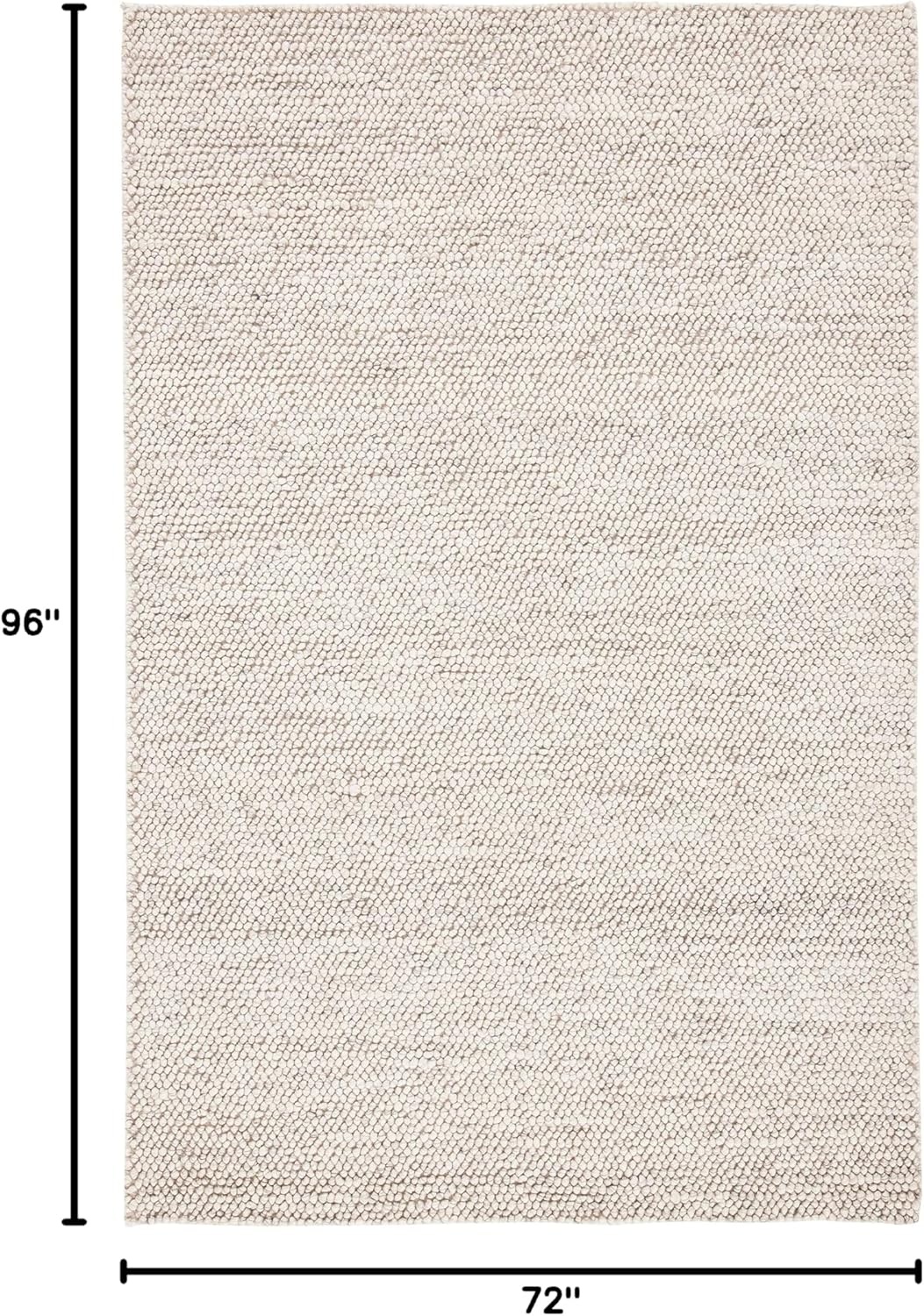 image:imageSAFAVIEH Natura Collection Area Rug 8 Square Beige amp Ivory Handmade Wool Blend Textured Design Ideal for Living Room Bedroom Dining Space NAT425BGreyIvory