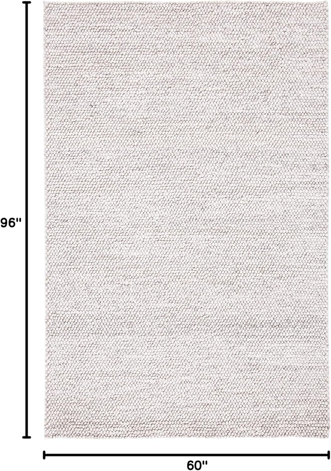 image:imageSAFAVIEH Natura Collection Area Rug 8 Square Beige amp Ivory Handmade Wool Blend Textured Design Ideal for Living Room Bedroom Dining Space NAT425BGreyIvory