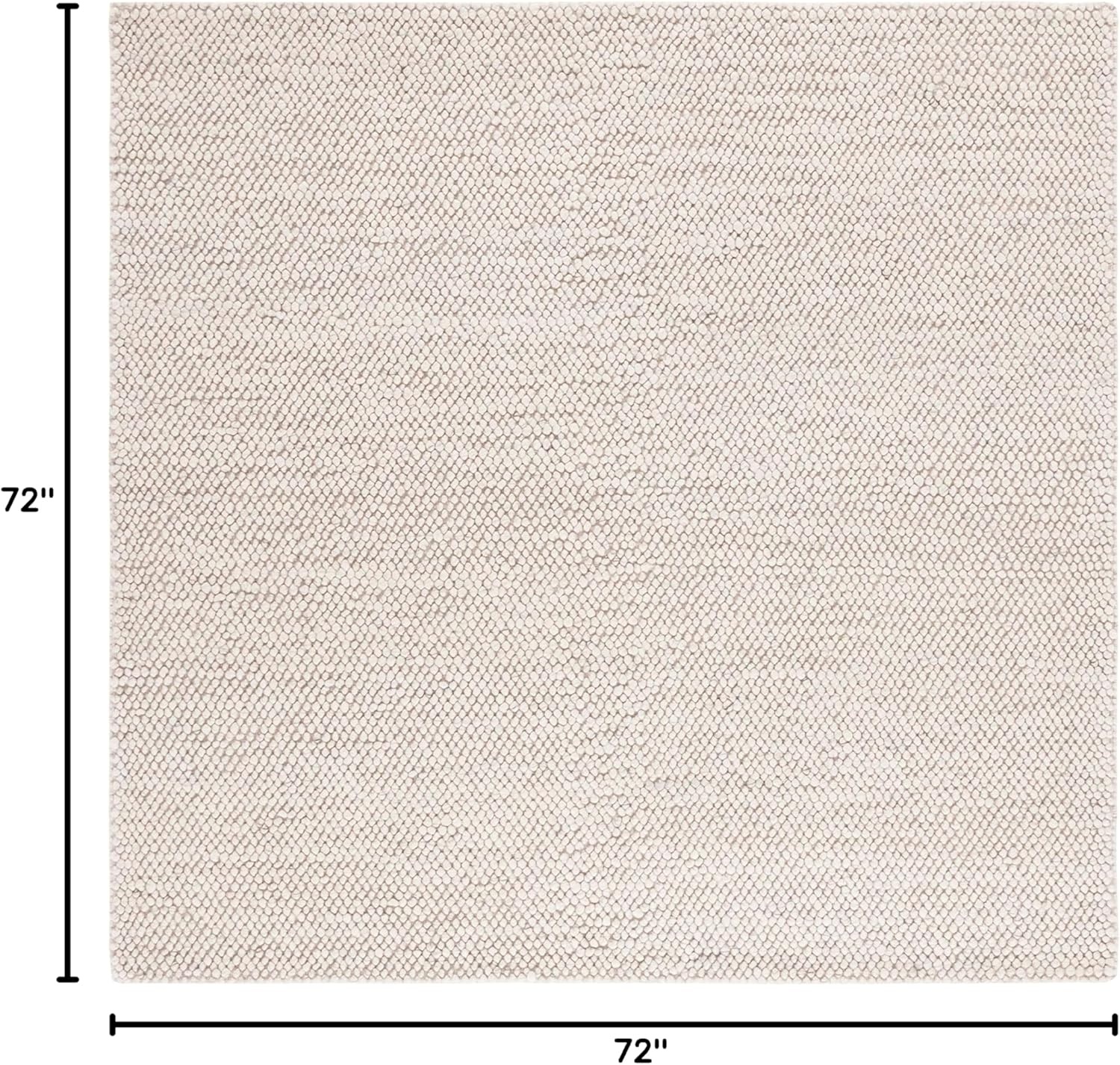 image:imageSAFAVIEH Natura Collection Area Rug 8 Square Beige amp Ivory Handmade Wool Blend Textured Design Ideal for Living Room Bedroom Dining Space NAT425BGreyIvory