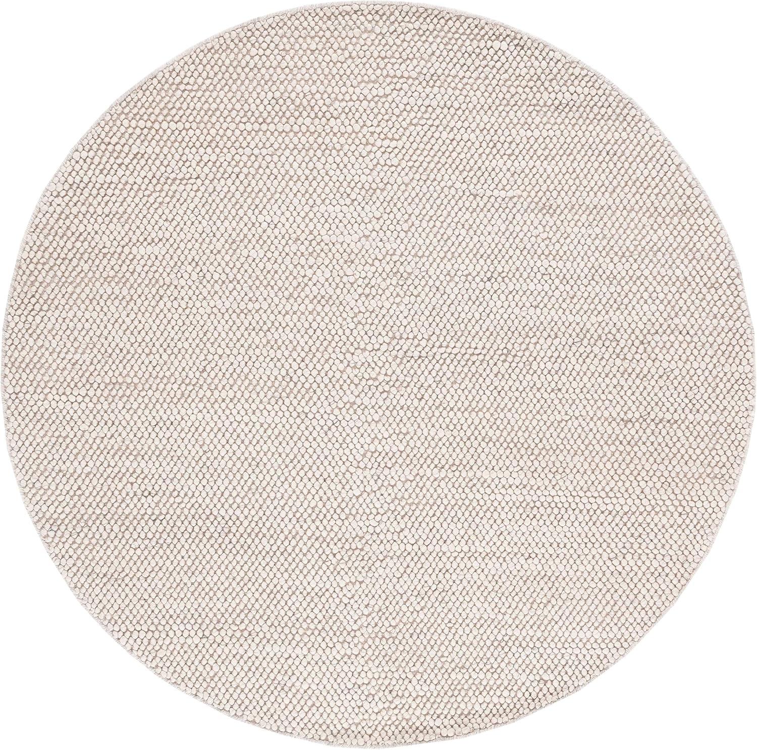 image:imageSAFAVIEH Natura Collection Area Rug 8 Square Beige amp Ivory Handmade Wool Blend Textured Design Ideal for Living Room Bedroom Dining Space NAT425BGreyIvory