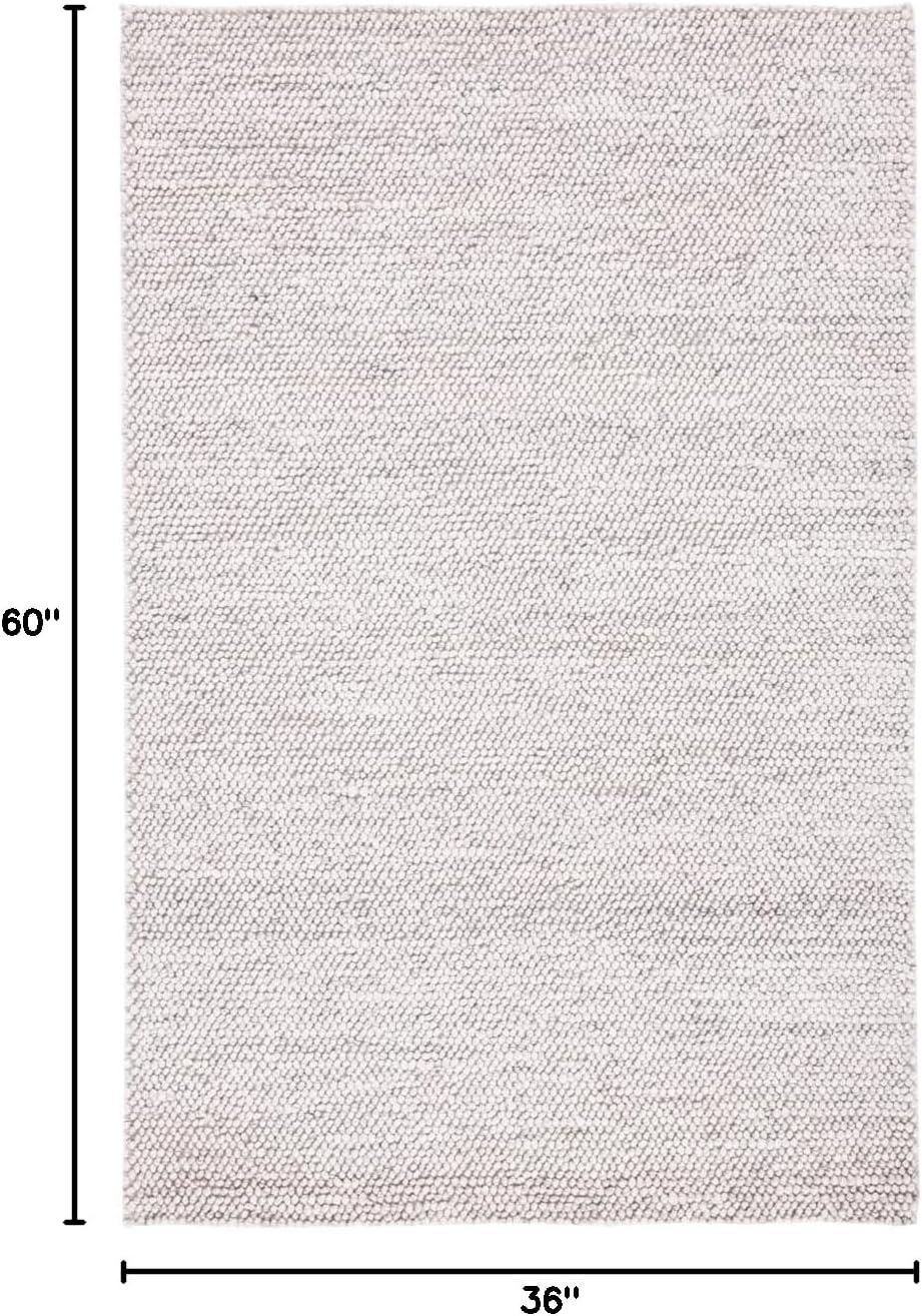 image:imageSAFAVIEH Natura Collection Area Rug 8 Square Beige amp Ivory Handmade Wool Blend Textured Design Ideal for Living Room Bedroom Dining Space NAT425BGreyIvory