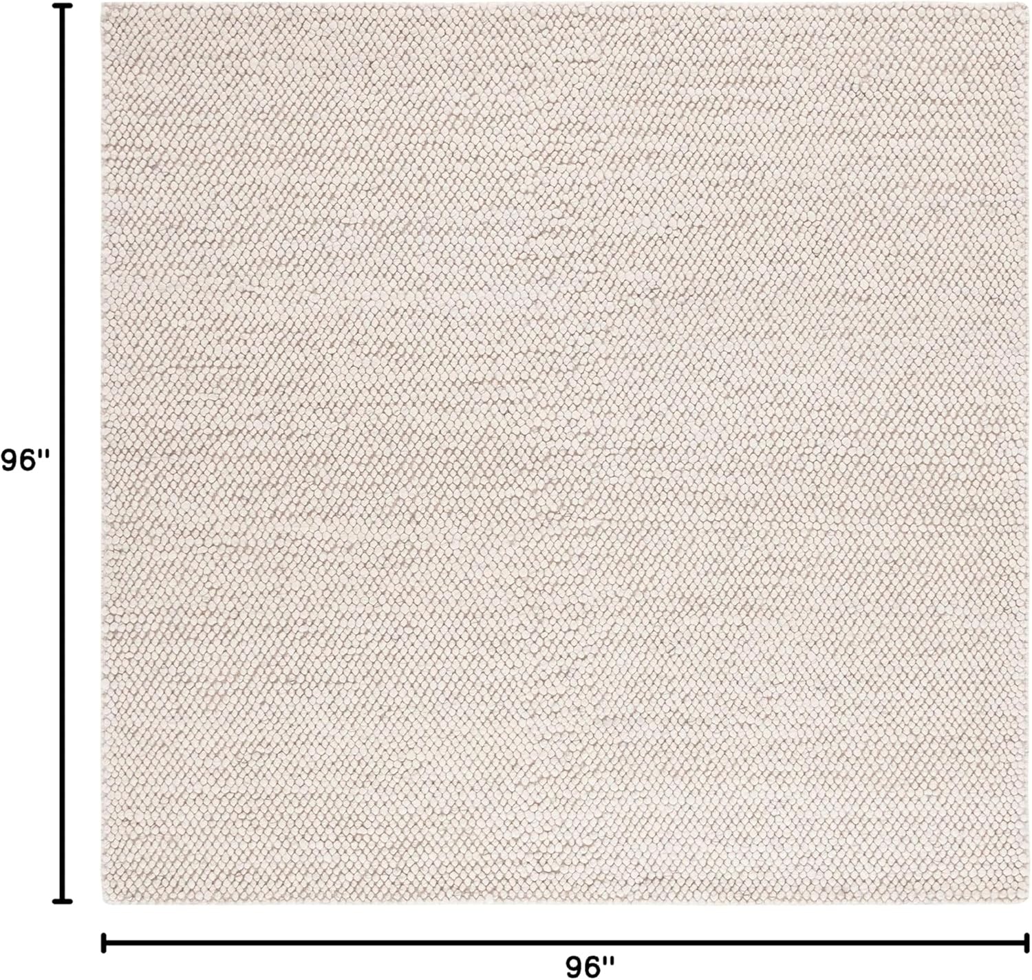 image:imageSAFAVIEH Natura Collection Area Rug 8 Square Beige amp Ivory Handmade Wool Blend Textured Design Ideal for Living Room Bedroom Dining Space NAT425BGreyIvory