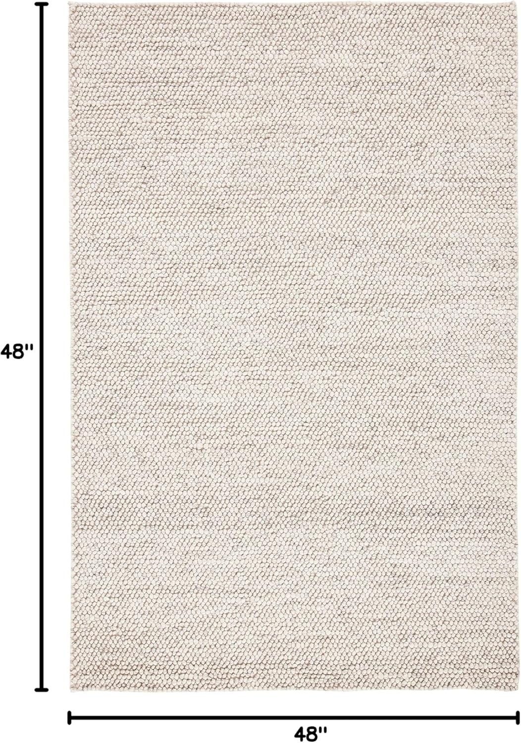 image:imageSAFAVIEH Natura Collection Area Rug 8 Square Beige amp Ivory Handmade Wool Blend Textured Design Ideal for Living Room Bedroom Dining Space NAT425BGreyIvory