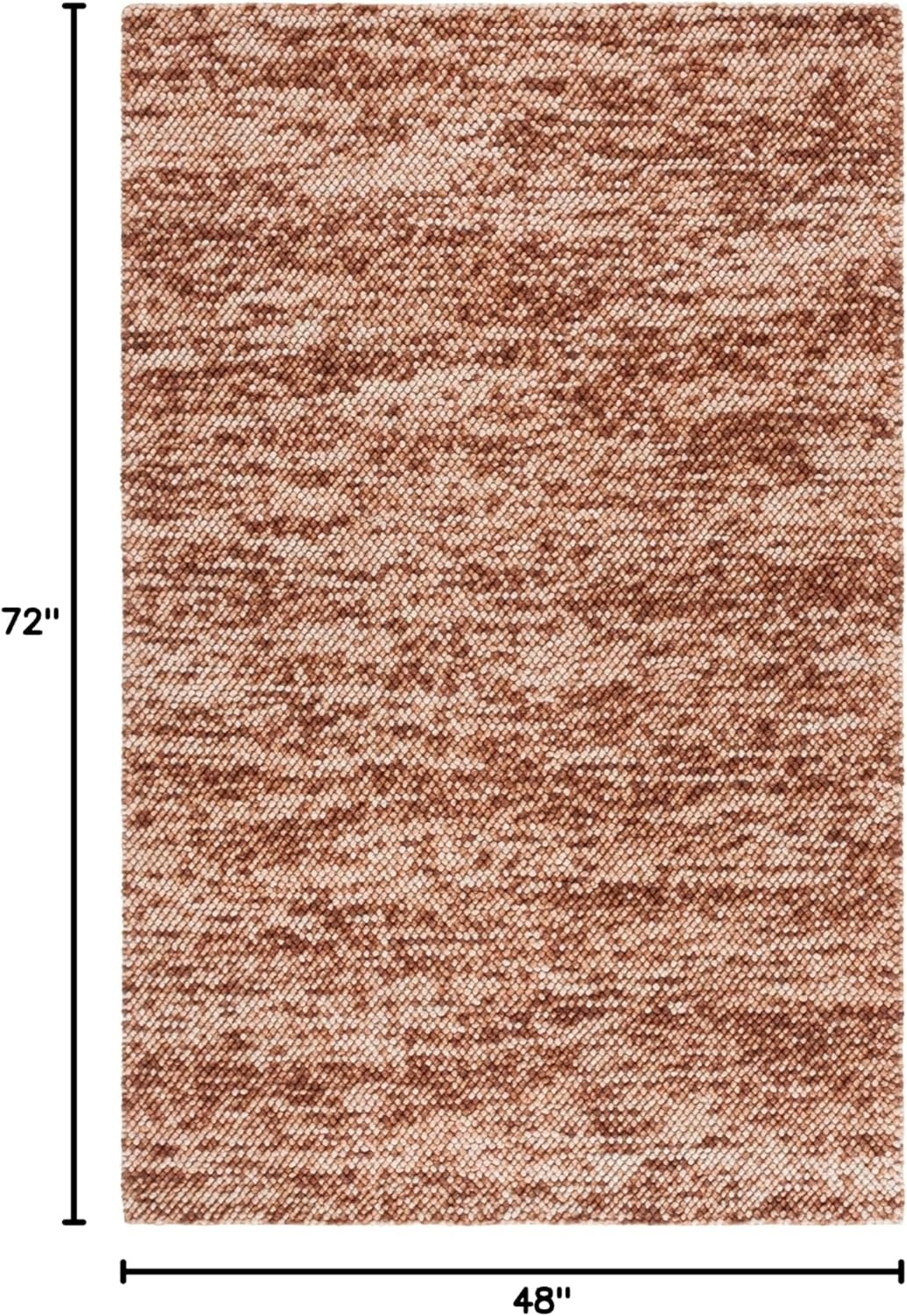 image:imageSAFAVIEH Natura Collection Area Rug 8 Square Beige amp Ivory Handmade Wool Blend Textured Design Ideal for Living Room Bedroom Dining Space NAT425BRustBrown