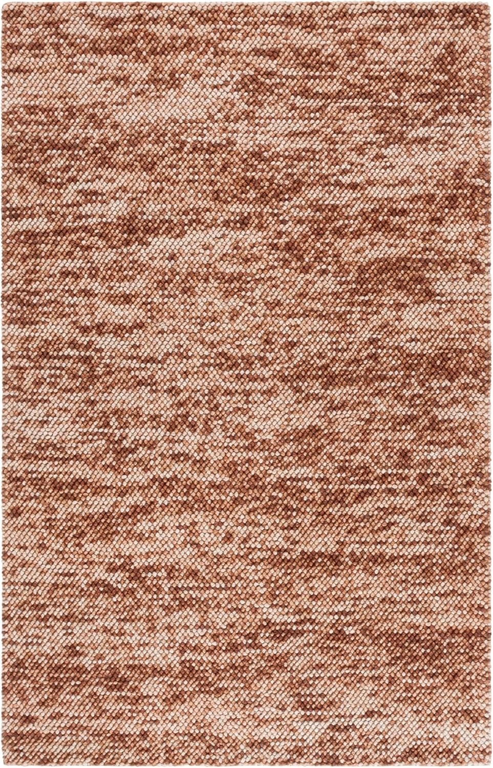 image:imageSAFAVIEH Natura Collection Area Rug 8 Square Beige amp Ivory Handmade Wool Blend Textured Design Ideal for Living Room Bedroom Dining Space NAT425BRustBrown