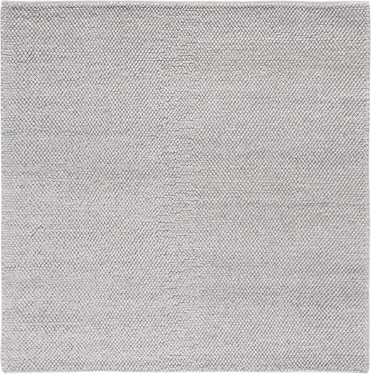 image:imageSAFAVIEH Natura Collection Area Rug 8 Square Beige amp Ivory Handmade Wool Blend Textured Design Ideal for Living Room Bedroom Dining Space NAT425BSilver