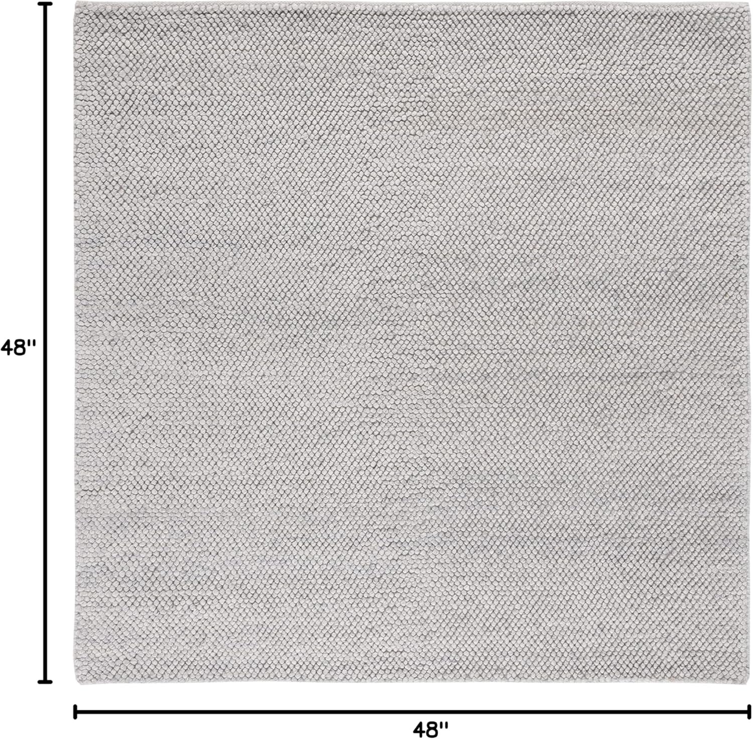 image:imageSAFAVIEH Natura Collection Area Rug 8 Square Beige amp Ivory Handmade Wool Blend Textured Design Ideal for Living Room Bedroom Dining Space NAT425BSilver