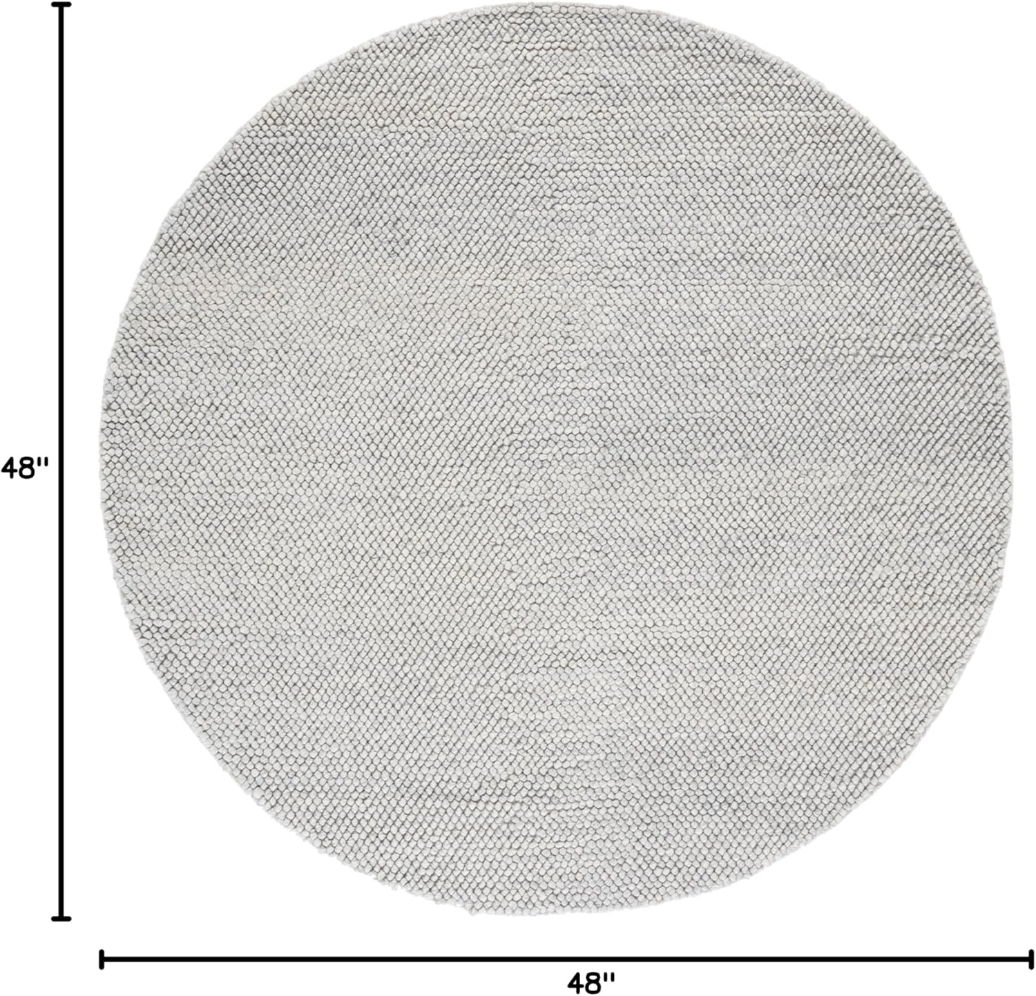 image:imageSAFAVIEH Natura Collection Area Rug 8 Square Beige amp Ivory Handmade Wool Blend Textured Design Ideal for Living Room Bedroom Dining Space NAT425BSilver