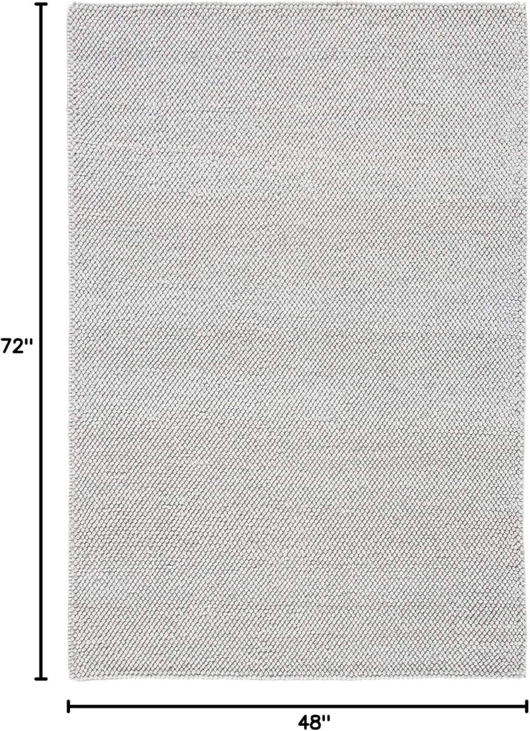 image:imageSAFAVIEH Natura Collection Area Rug 8 Square Beige amp Ivory Handmade Wool Blend Textured Design Ideal for Living Room Bedroom Dining Space NAT425BSilver
