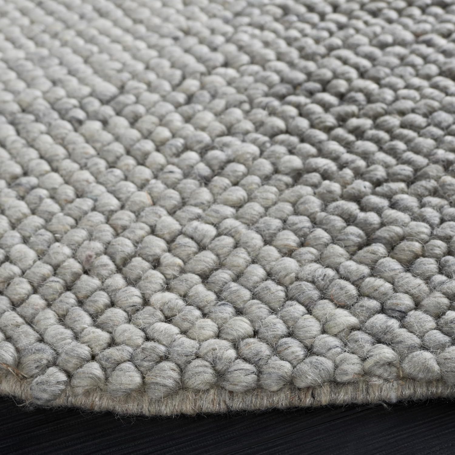 image:imageSAFAVIEH Natura Collection Area Rug 8 Square Beige amp Ivory Handmade Wool Blend Textured Design Ideal for Living Room Bedroom Dining Space NAT425BSilver