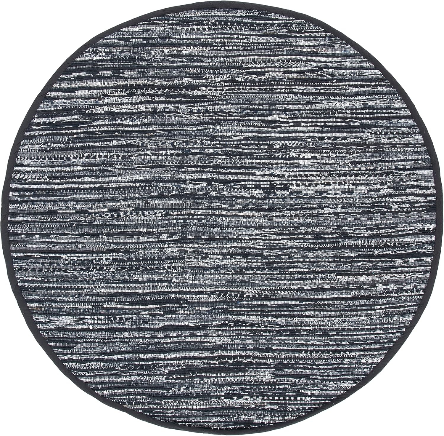 image:imageSAFAVIEH Rag Rug Collection Area Rug 8 x 10 Ivory amp Multi Handmade Boho Stripe Cotton Ideal for High Traffic Areas in Living Room Bedroom RAR121GBlack