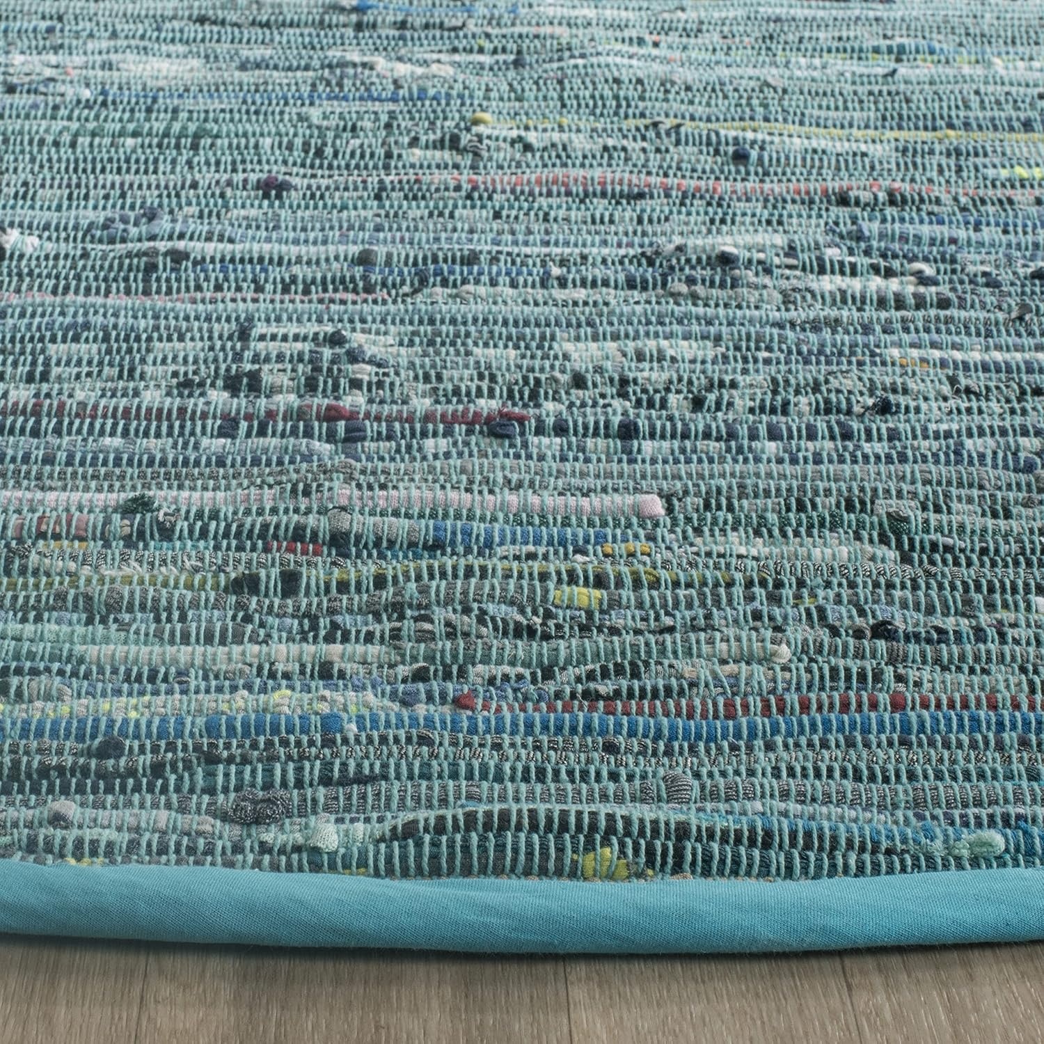 image:imageSAFAVIEH Rag Rug Collection Area Rug 8 x 10 Ivory amp Multi Handmade Boho Stripe Cotton Ideal for High Traffic Areas in Living Room Bedroom RAR121GBlueMulti