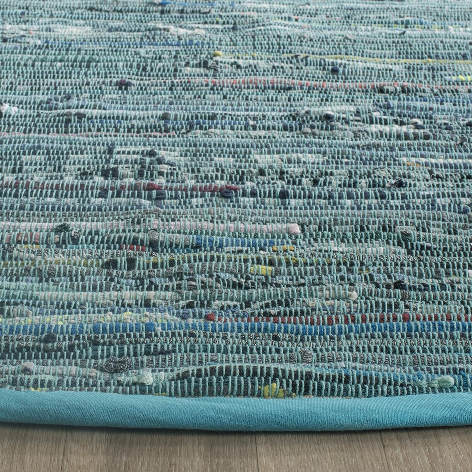 image:imageSAFAVIEH Rag Rug Collection Area Rug 8 x 10 Ivory amp Multi Handmade Boho Stripe Cotton Ideal for High Traffic Areas in Living Room Bedroom RAR121GBlueMulti