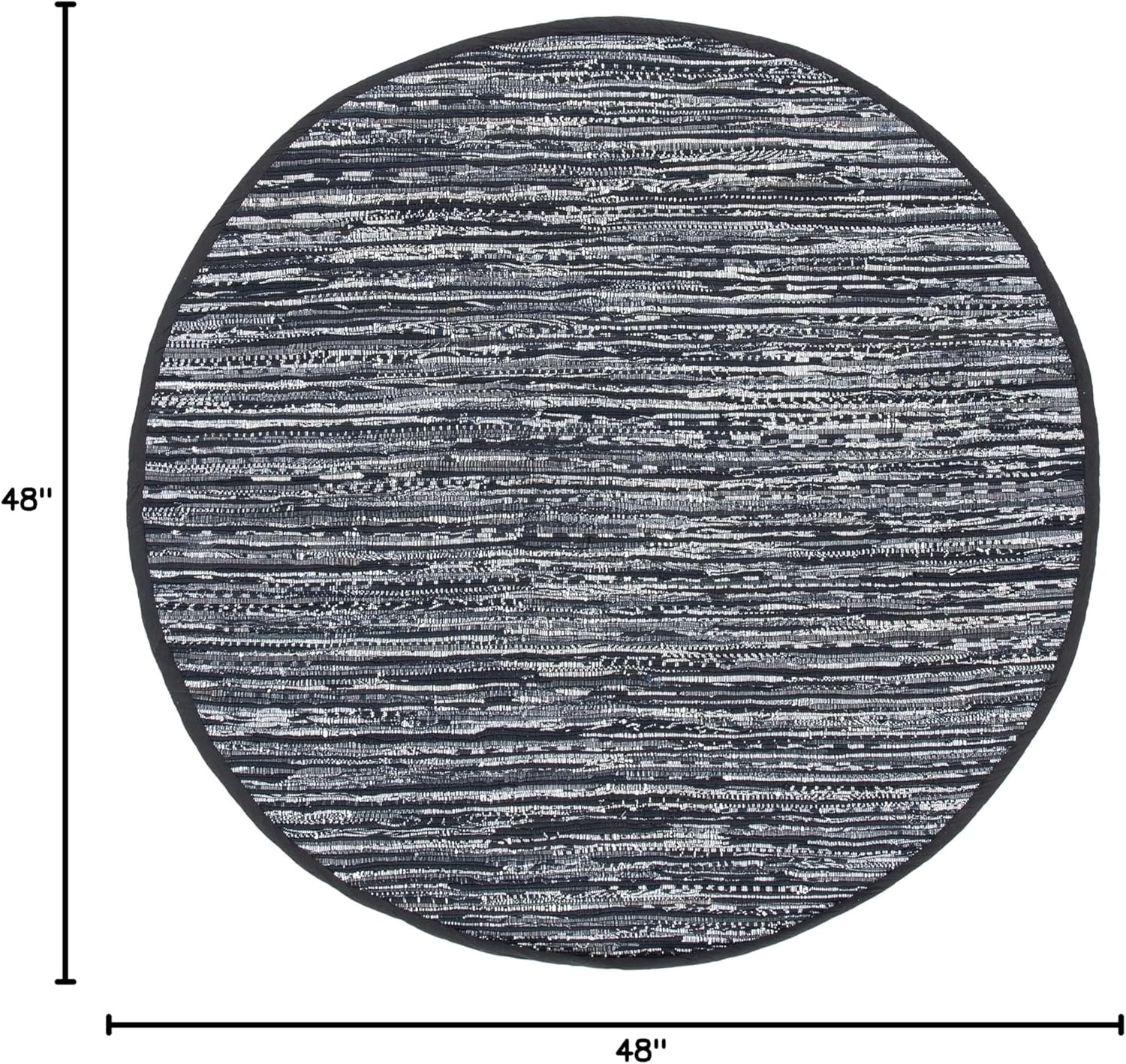 image:imageSAFAVIEH Rag Rug Collection Area Rug 8 x 10 Ivory amp Multi Handmade Boho Stripe Cotton Ideal for High Traffic Areas in Living Room Bedroom RAR121GBlack