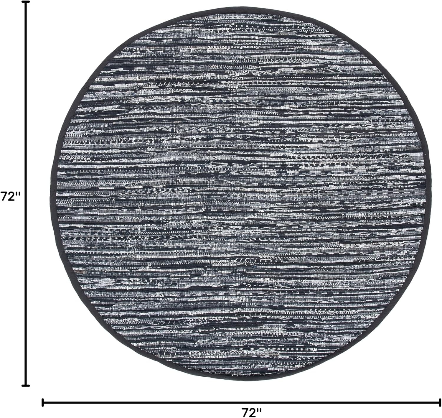 image:imageSAFAVIEH Rag Rug Collection Area Rug 8 x 10 Ivory amp Multi Handmade Boho Stripe Cotton Ideal for High Traffic Areas in Living Room Bedroom RAR121GBlack