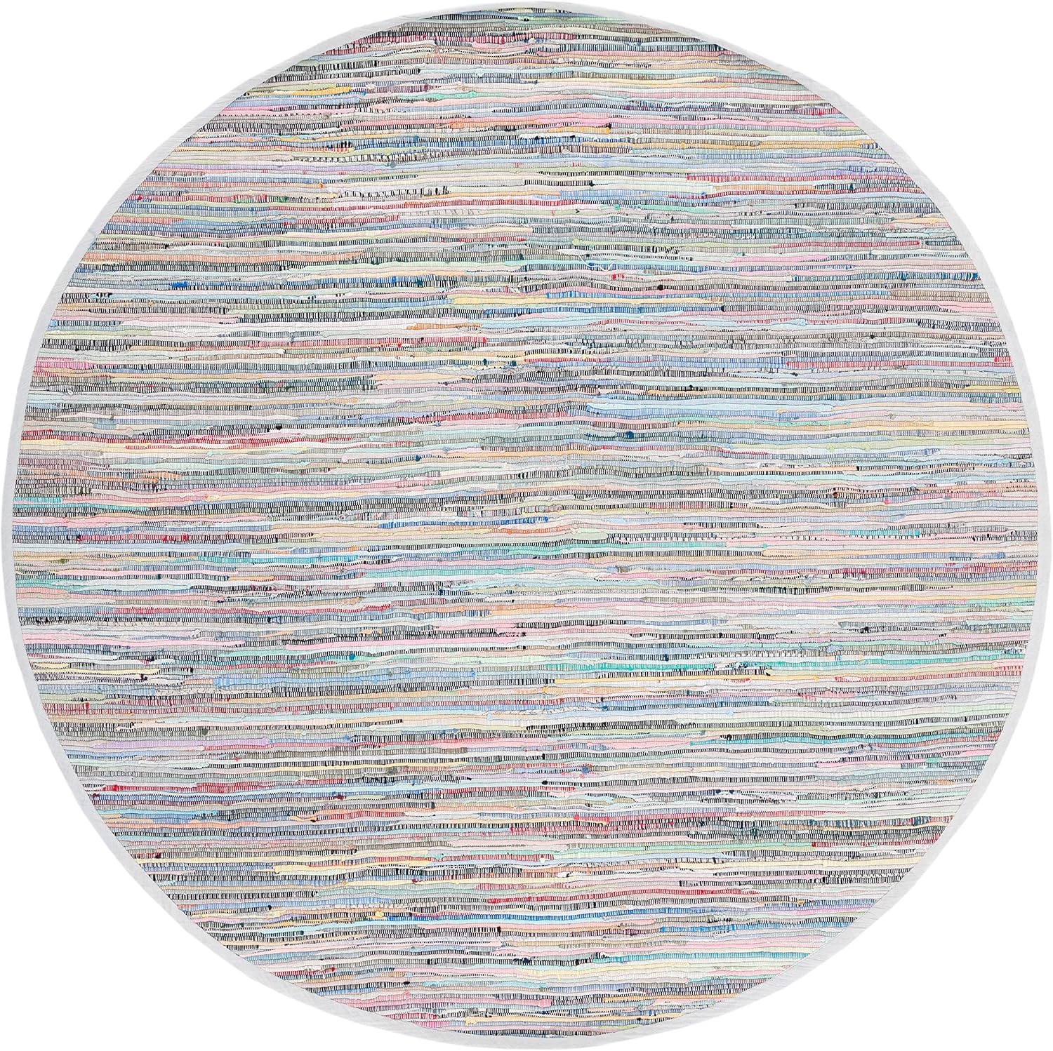 image:imageSAFAVIEH Rag Rug Collection Area Rug 8 x 10 Ivory amp Multi Handmade Boho Stripe Cotton Ideal for High Traffic Areas in Living Room Bedroom RAR121GGreyMulti
