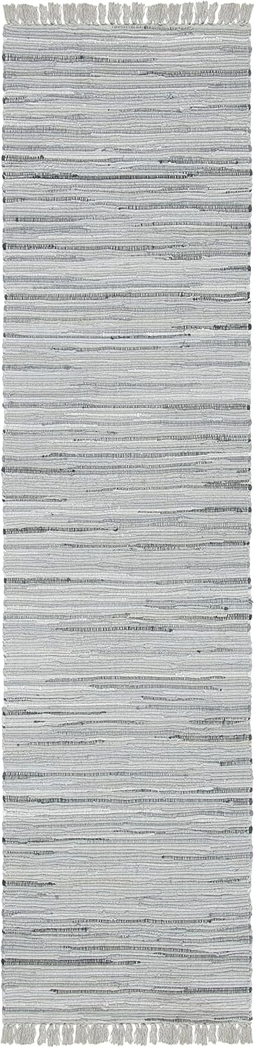 image:imageSAFAVIEH Rag Rug Collection Area Rug 8 x 10 Ivory amp Multi Handmade Boho Stripe Cotton Ideal for High Traffic Areas in Living Room Bedroom RAR121GGrey