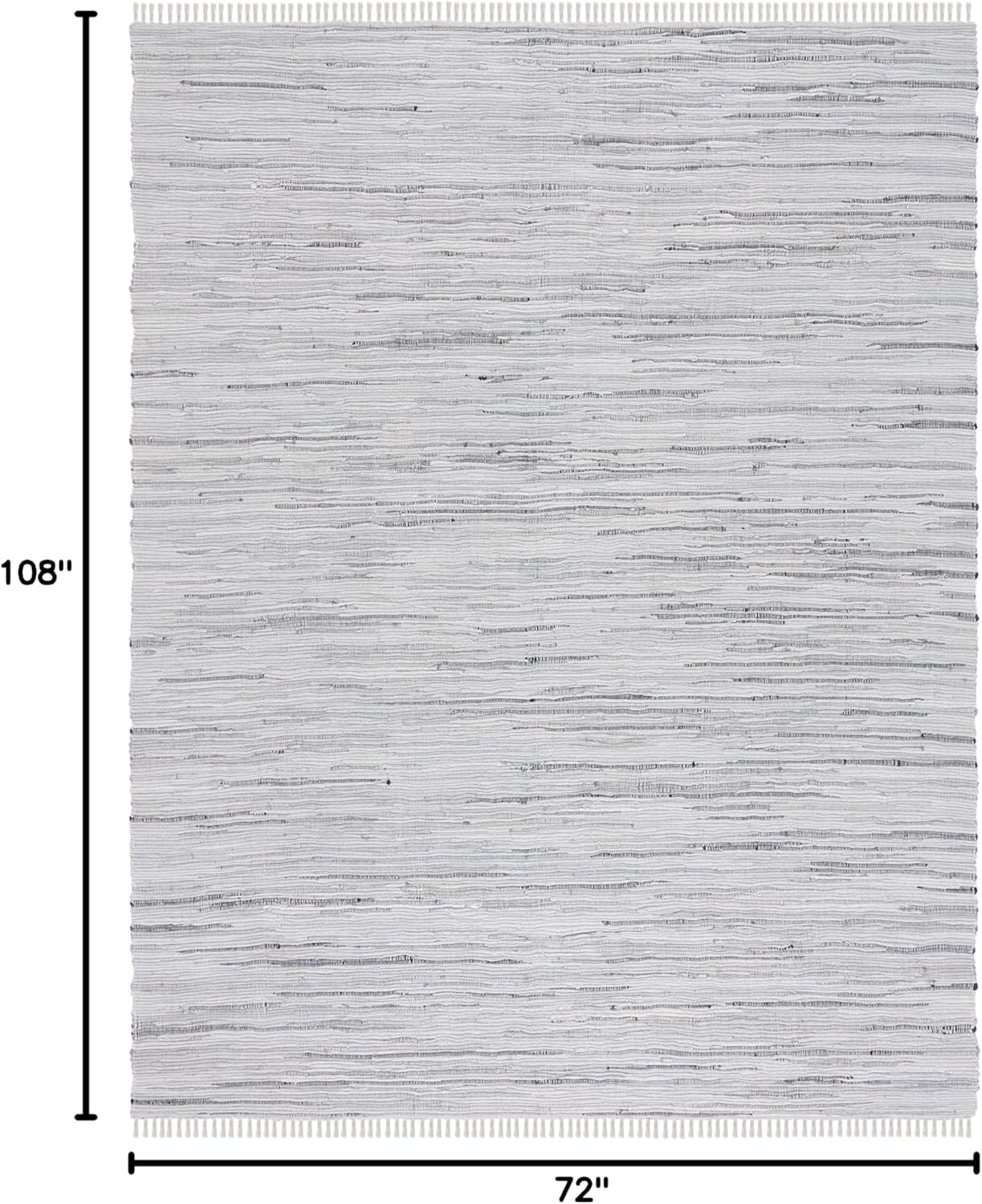 image:imageSAFAVIEH Rag Rug Collection Area Rug 8 x 10 Ivory amp Multi Handmade Boho Stripe Cotton Ideal for High Traffic Areas in Living Room Bedroom RAR121GGrey