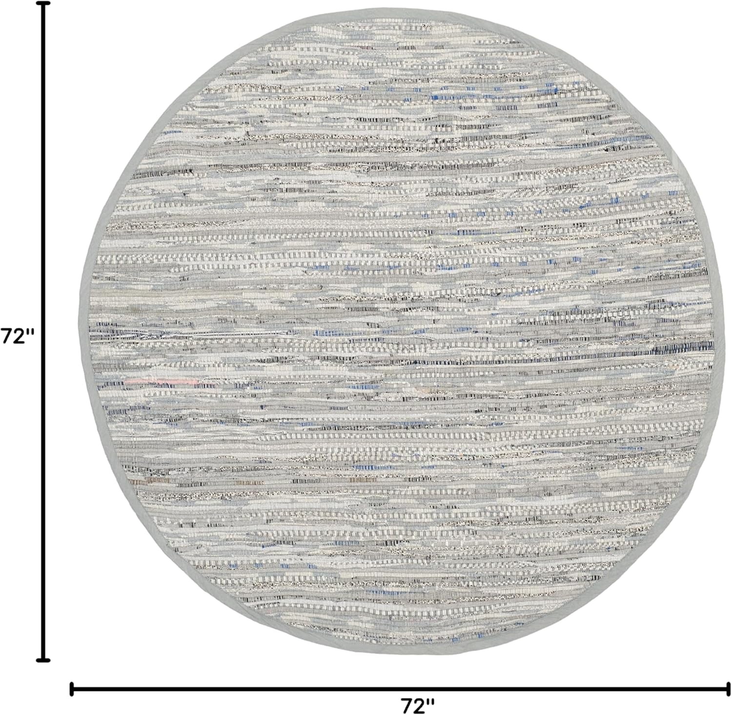image:imageSAFAVIEH Rag Rug Collection Area Rug 8 x 10 Ivory amp Multi Handmade Boho Stripe Cotton Ideal for High Traffic Areas in Living Room Bedroom RAR121GGrey