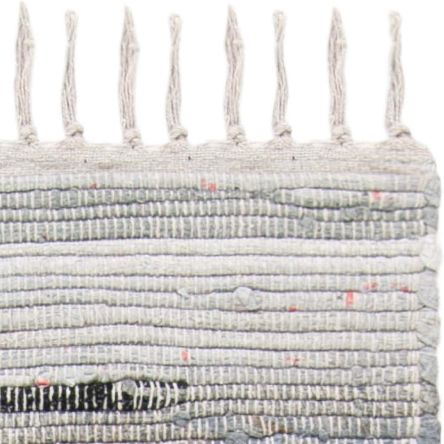image:imageSAFAVIEH Rag Rug Collection Area Rug 8 x 10 Ivory amp Multi Handmade Boho Stripe Cotton Ideal for High Traffic Areas in Living Room Bedroom RAR121GGrey